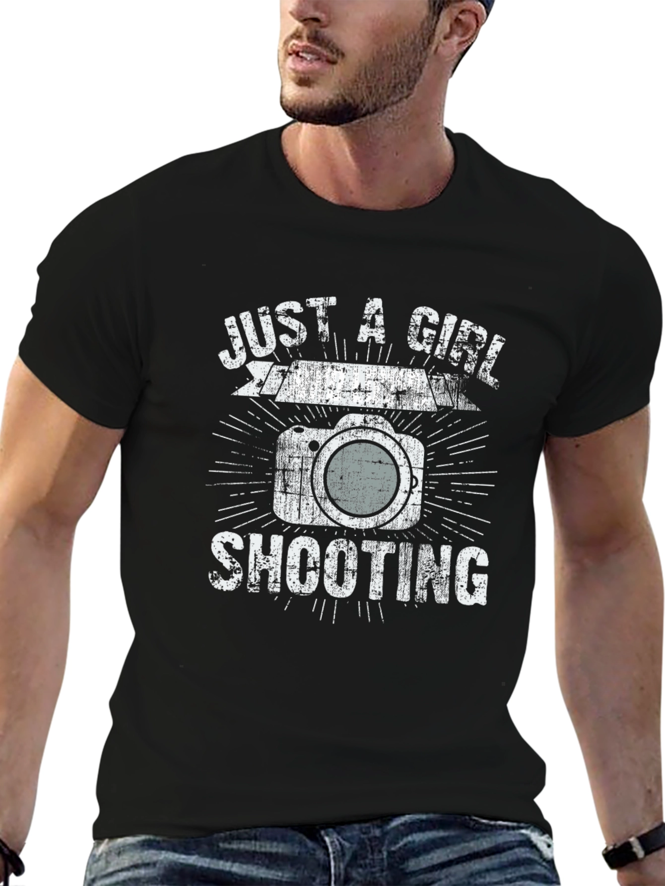 Just A Girl Shooting T-Shirt - Photography Camera Design