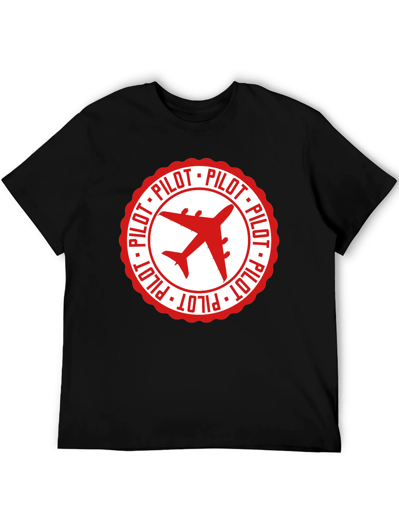 Pilot Airplane Graphic Black T-Shirt