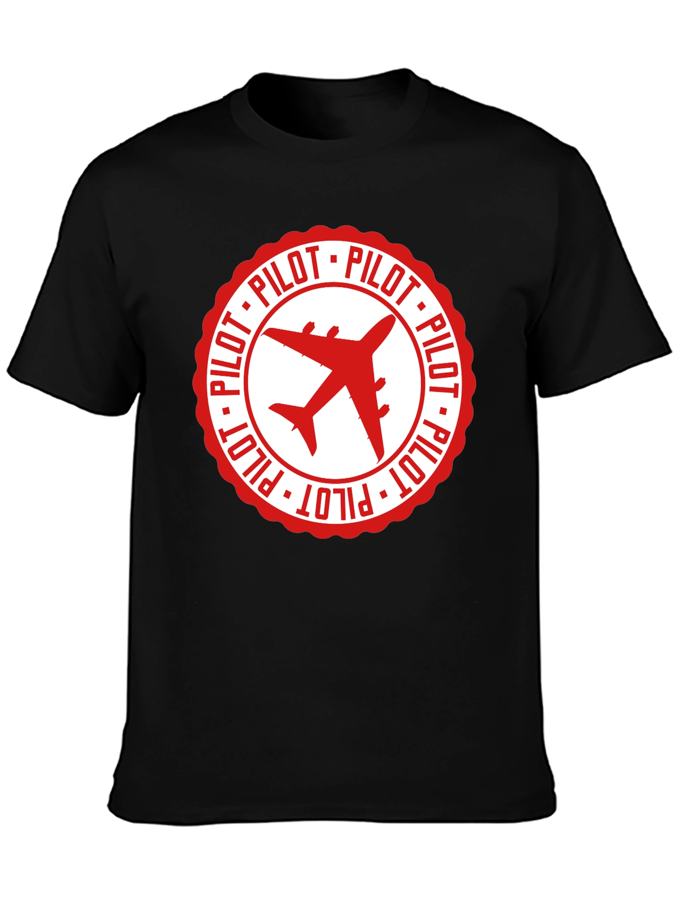 Pilot Airplane Graphic Black T-Shirt
