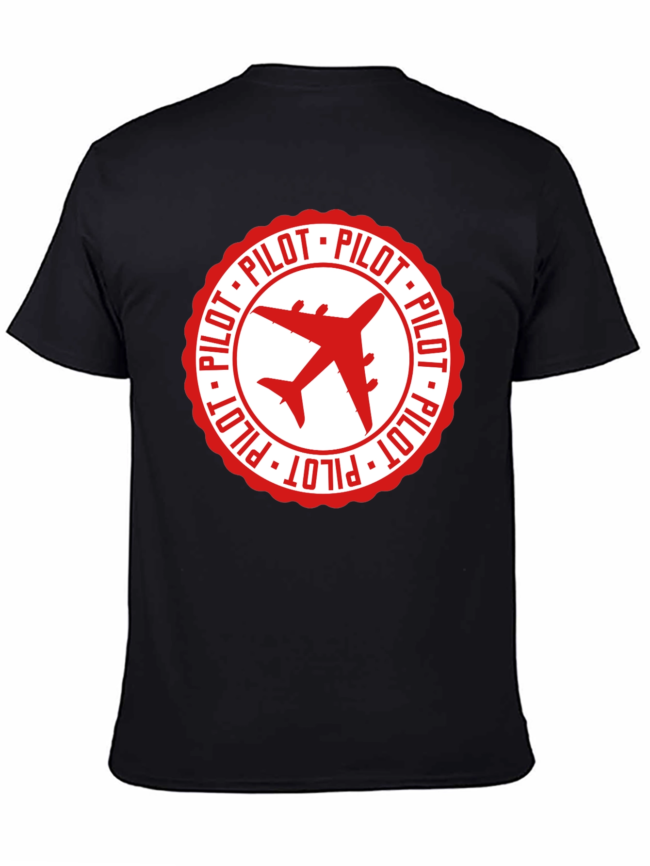 Pilot Airplane Graphic Black T-Shirt