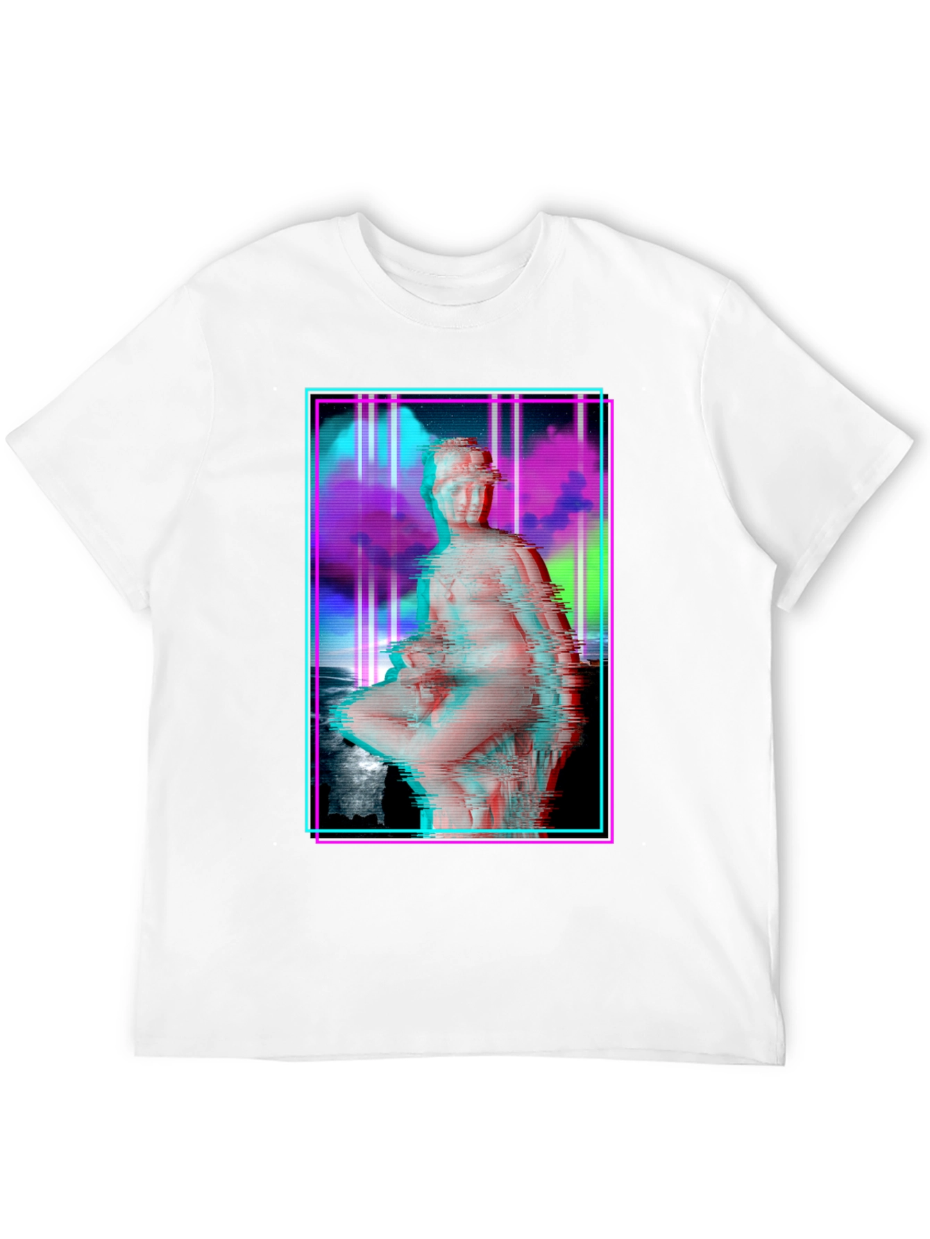 Glitch Art Statue T-Shirt - Vaporwave Style