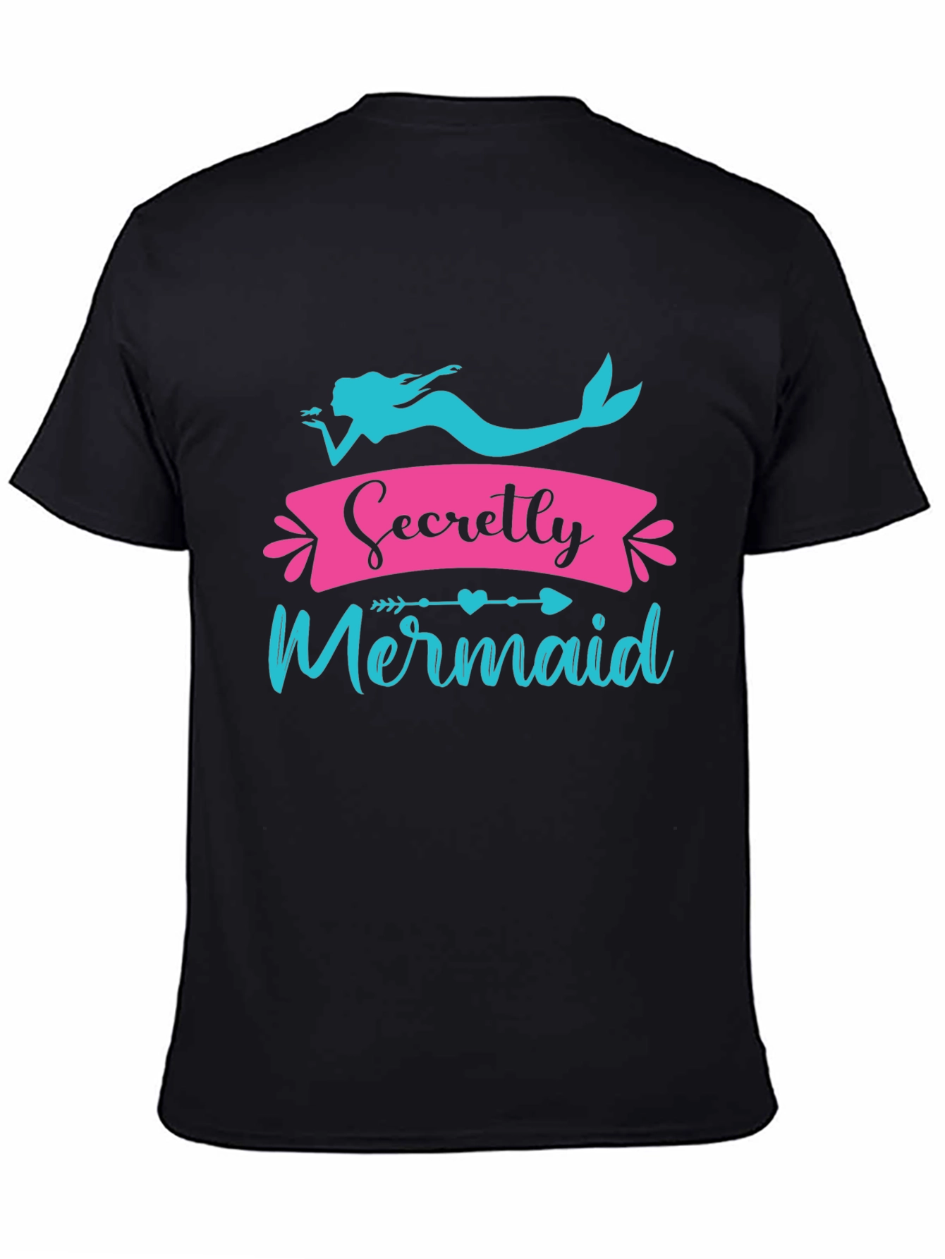 Secretly Mermaid Black Graphic Tee