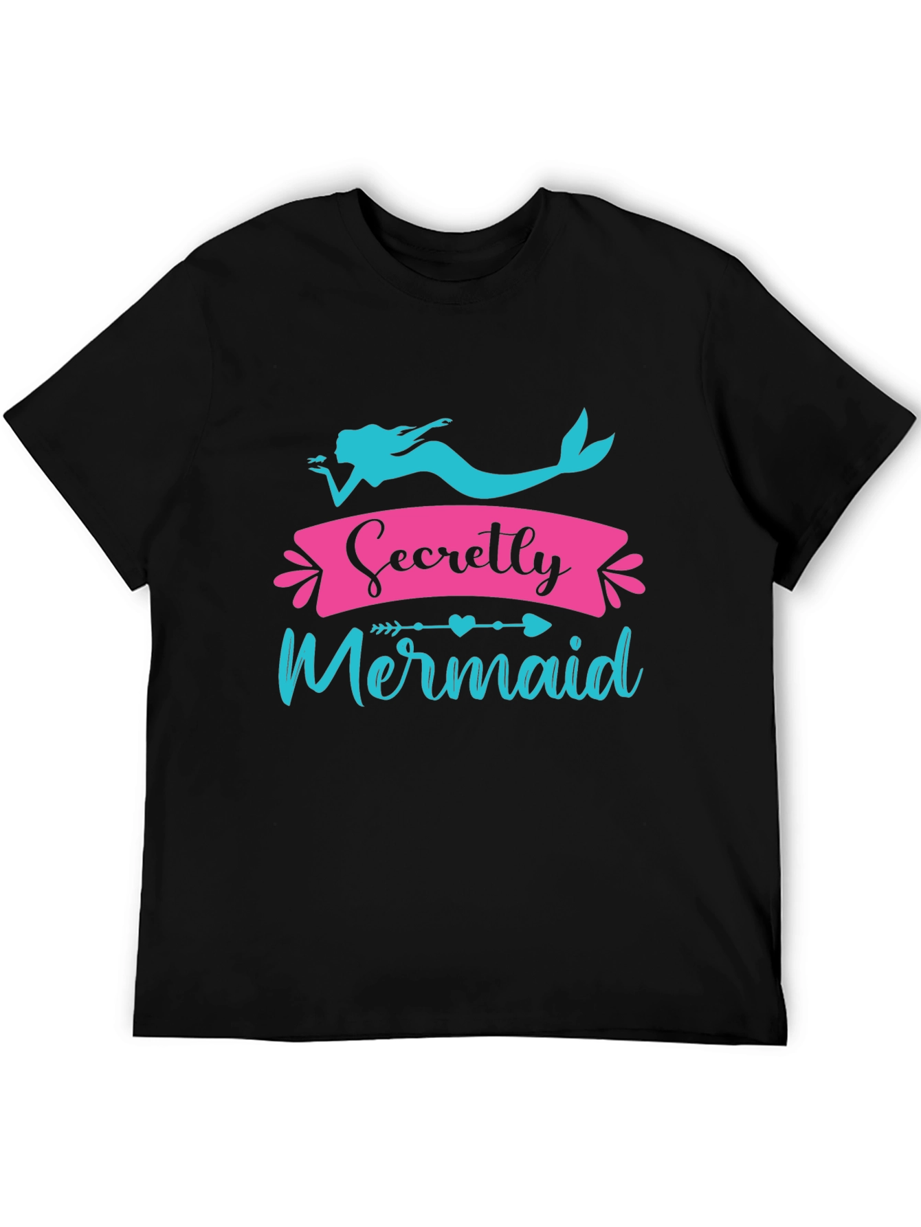 Secretly Mermaid Black Graphic Tee