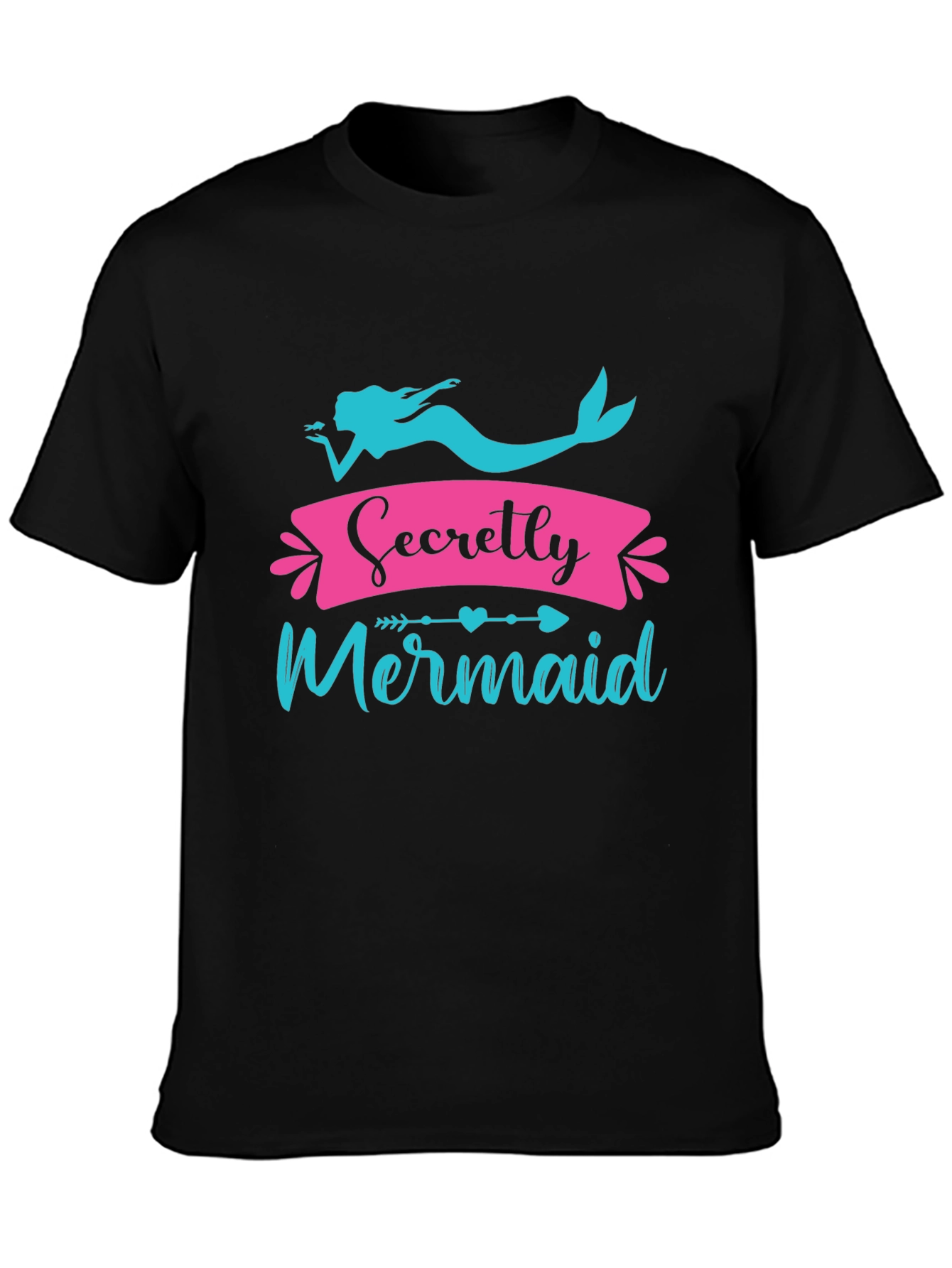 Secretly Mermaid Black Graphic Tee