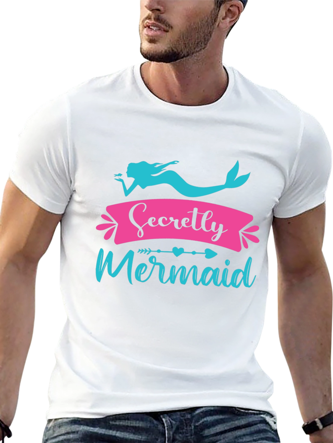 Secretly Mermaid Black Graphic Tee