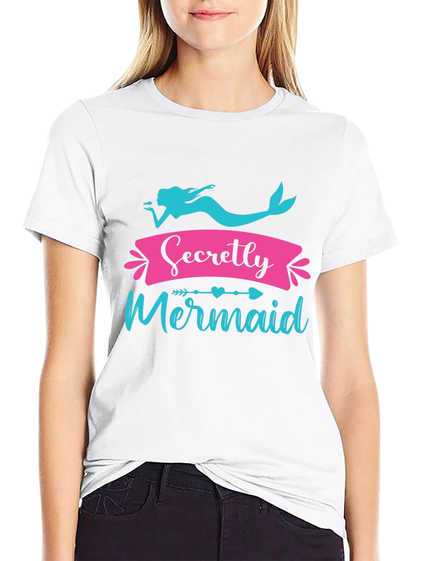 Secretly Mermaid Black Graphic Tee