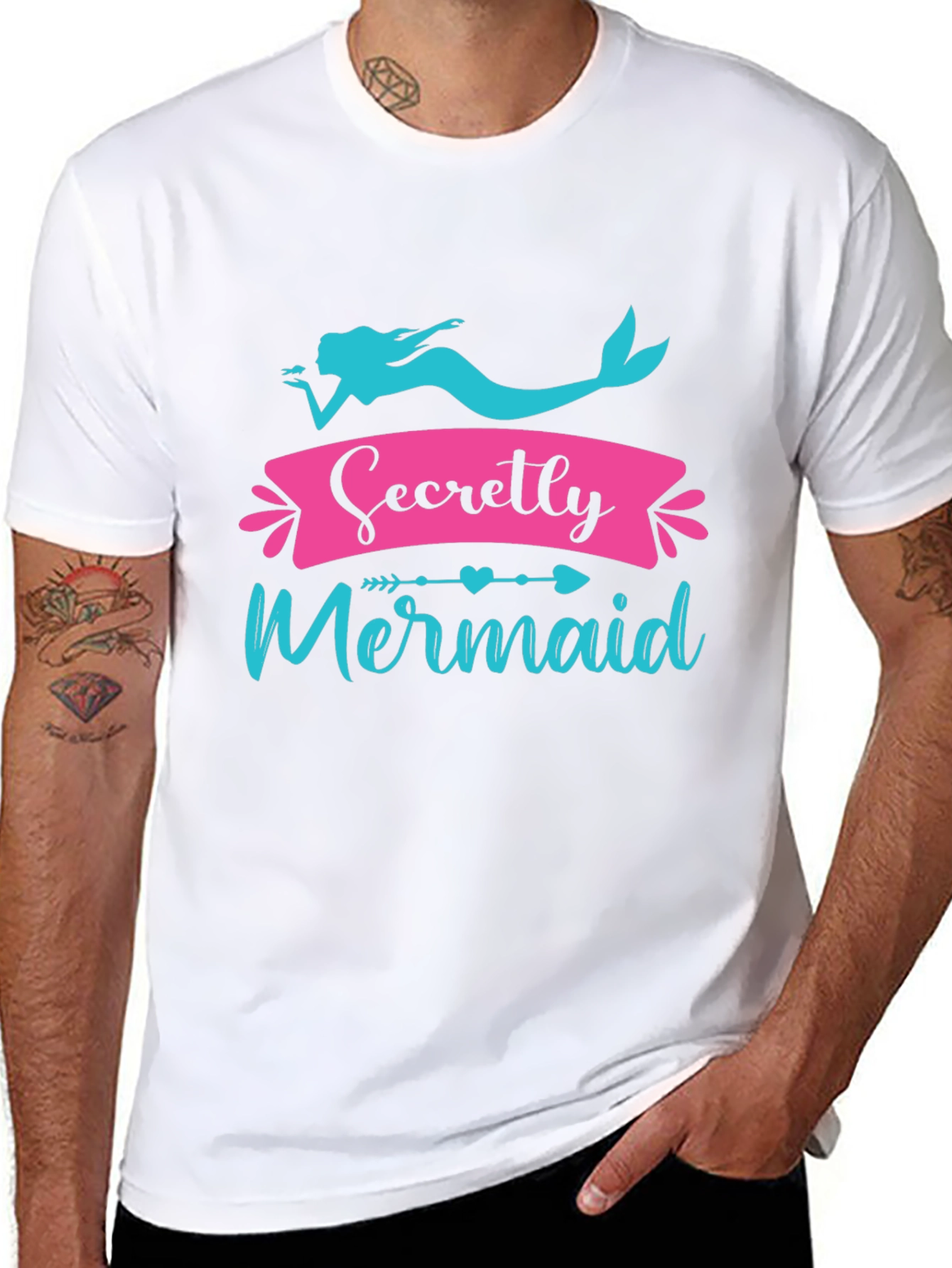 Secretly Mermaid Black Graphic Tee