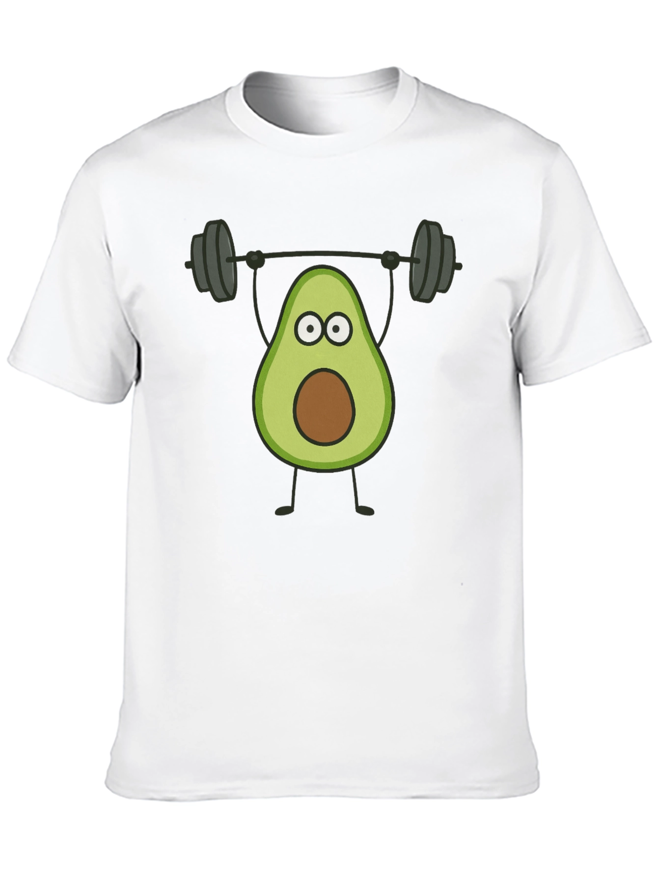 Avocado Lifting Weights Graphic Tee - Black Cotton T-Shirt