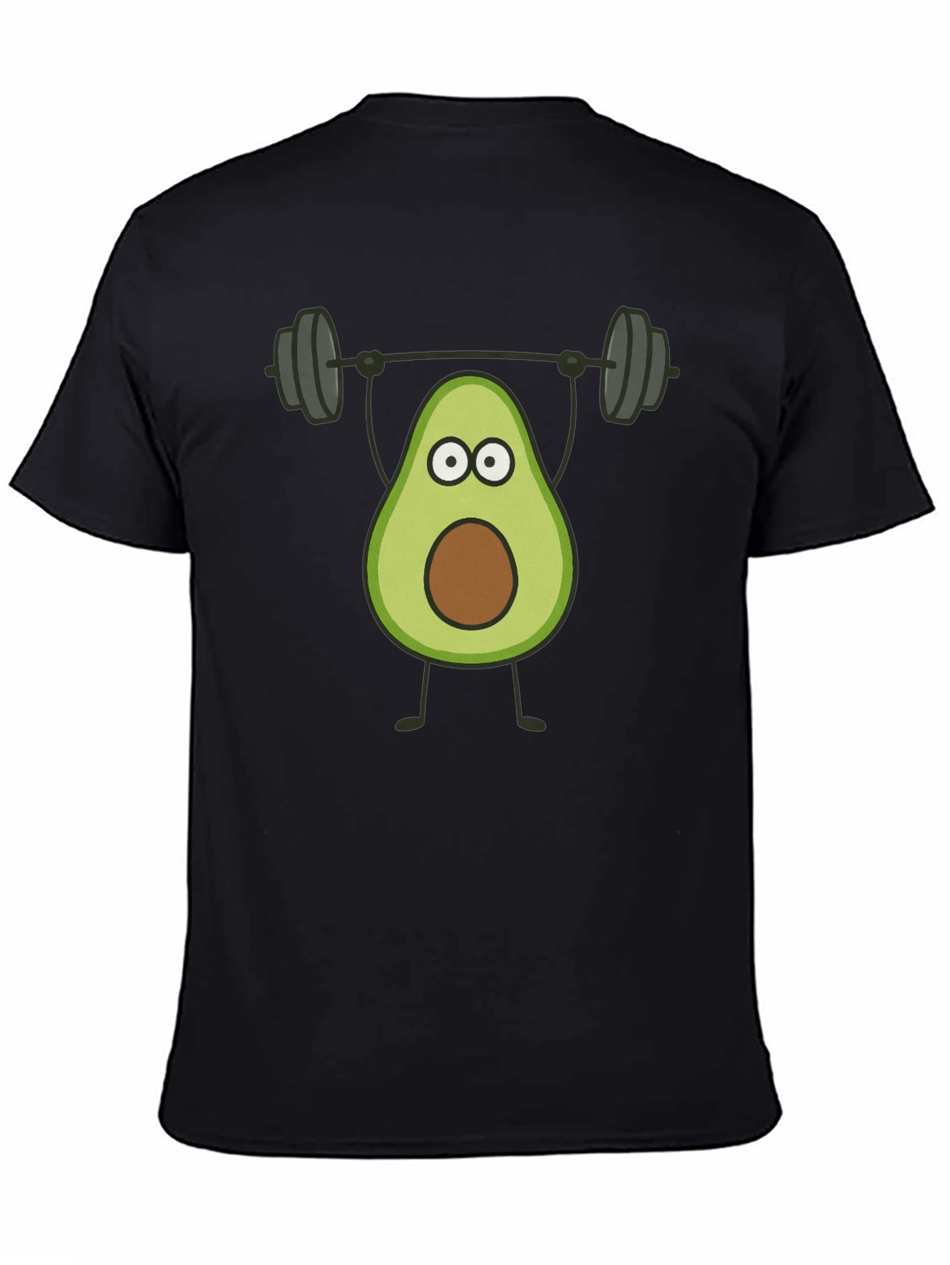 Avocado Lifting Weights Graphic Tee - Black Cotton T-Shirt