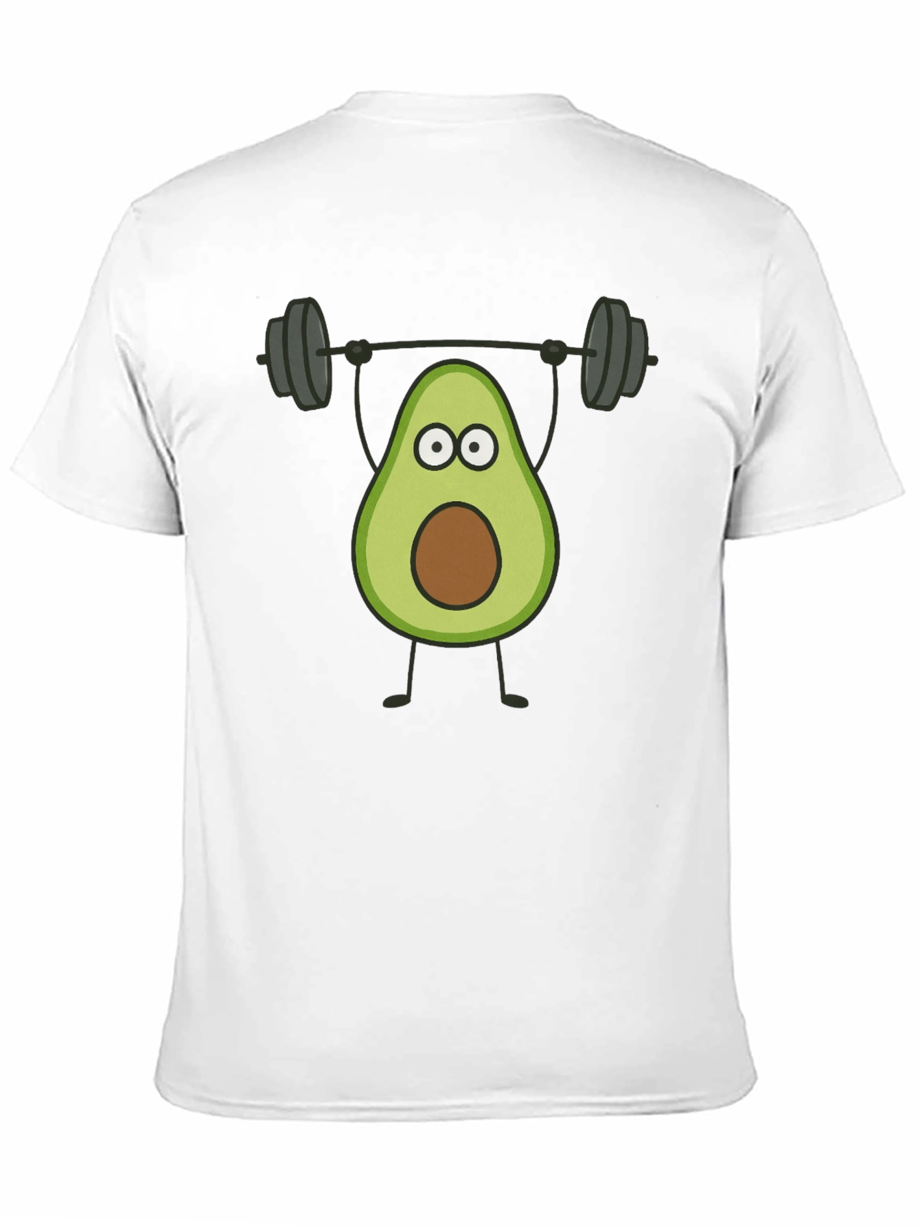 Avocado Lifting Weights Graphic Tee - Black Cotton T-Shirt