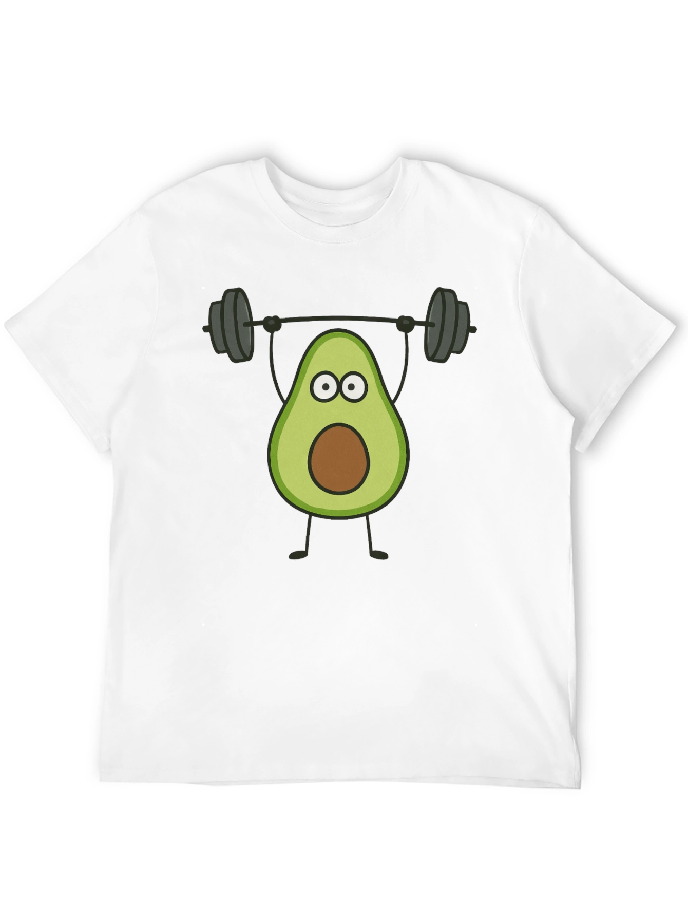 Avocado Lifting Weights Graphic Tee - Black Cotton T-Shirt