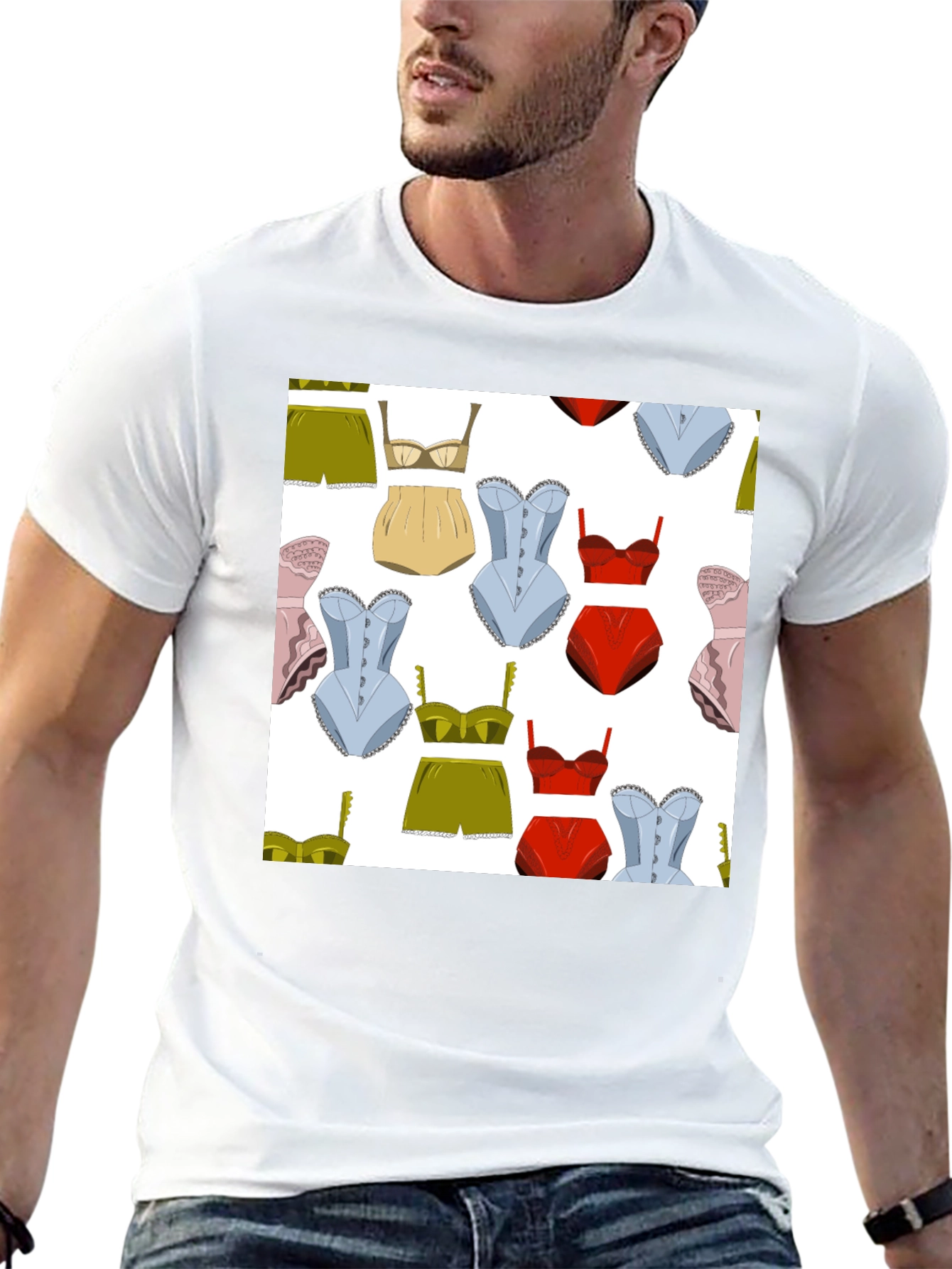Novelty Underwear Pattern T-Shirt