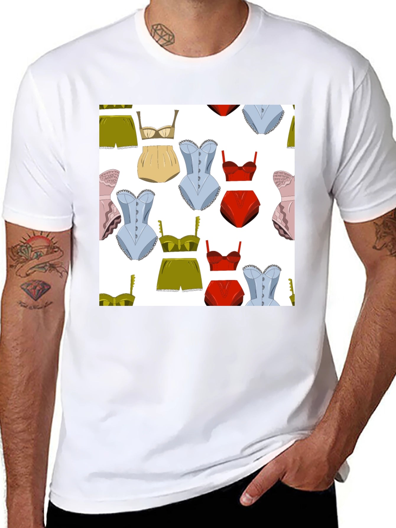 Novelty Underwear Pattern T-Shirt