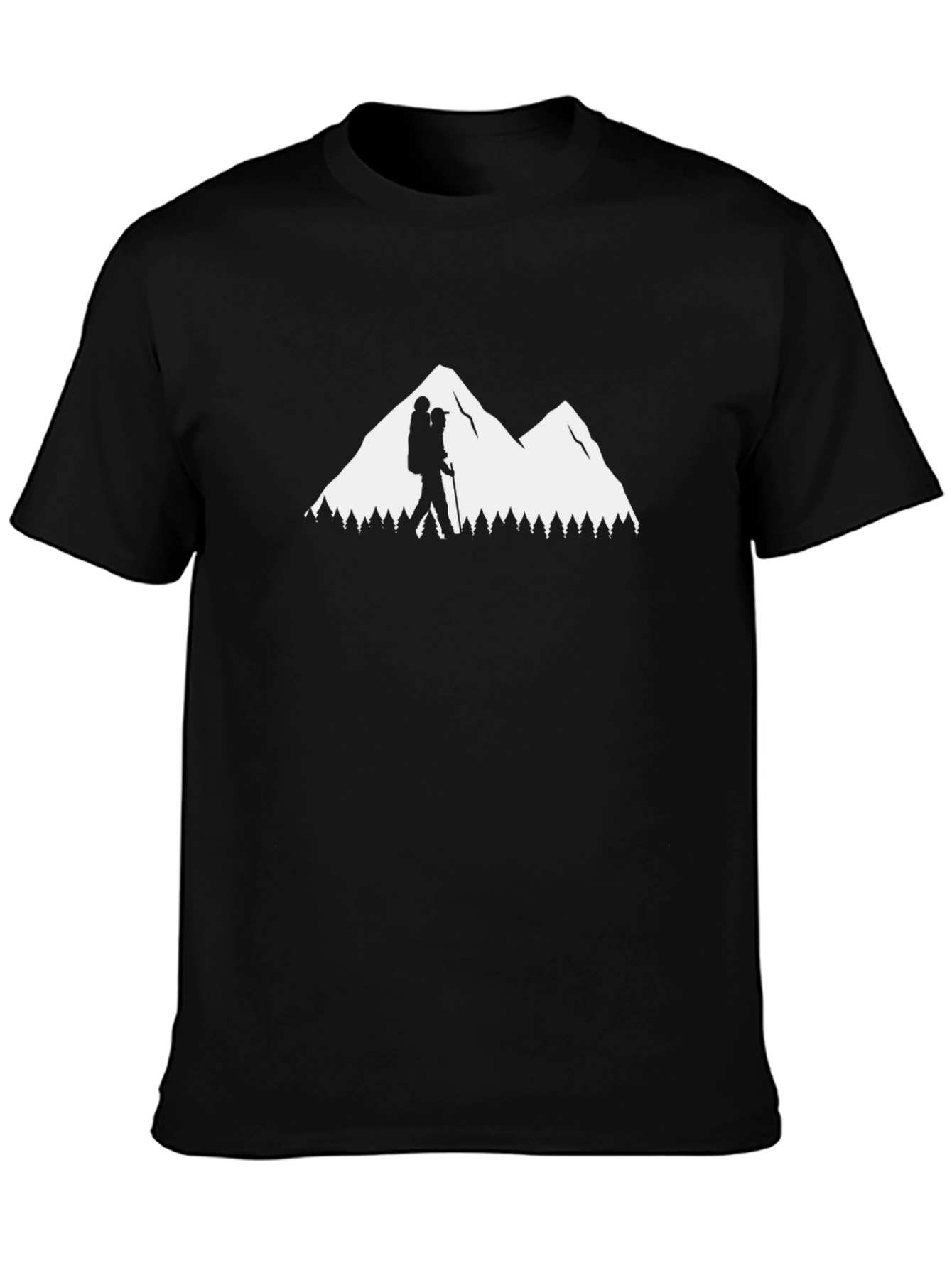 Hiking Adventure Tee - Mountain Silhouette Design