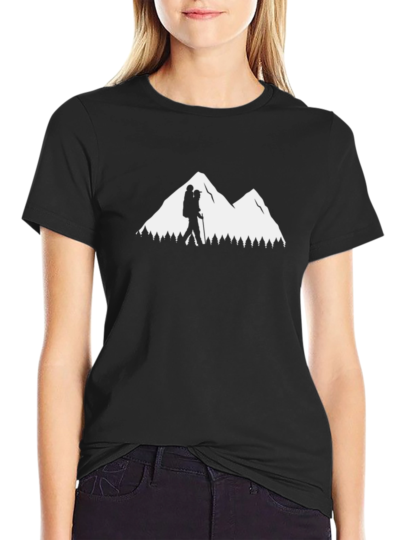 Hiking Adventure Tee - Mountain Silhouette Design