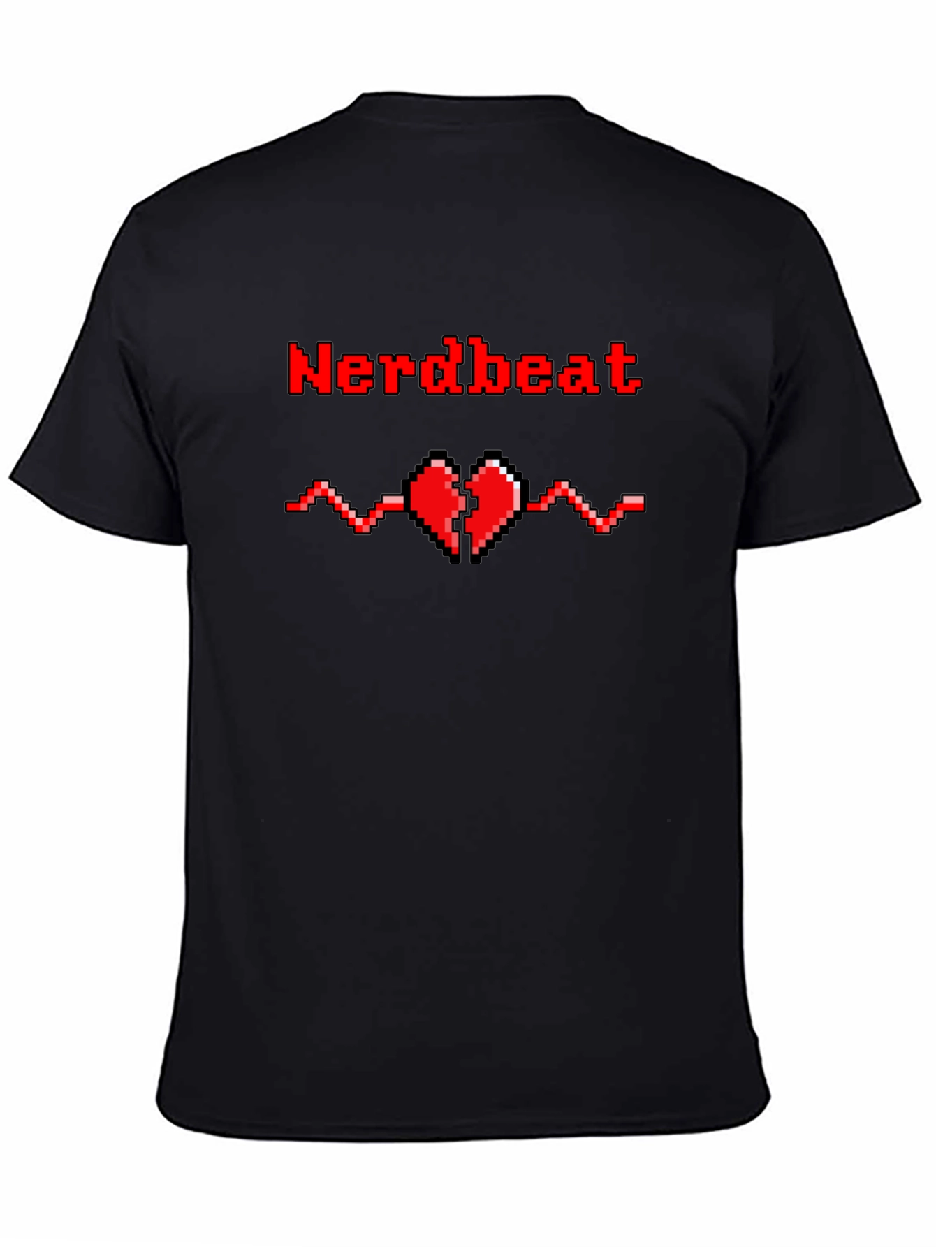 Nerdbeat Pixel Heartbeat Graphic Tee - Black
