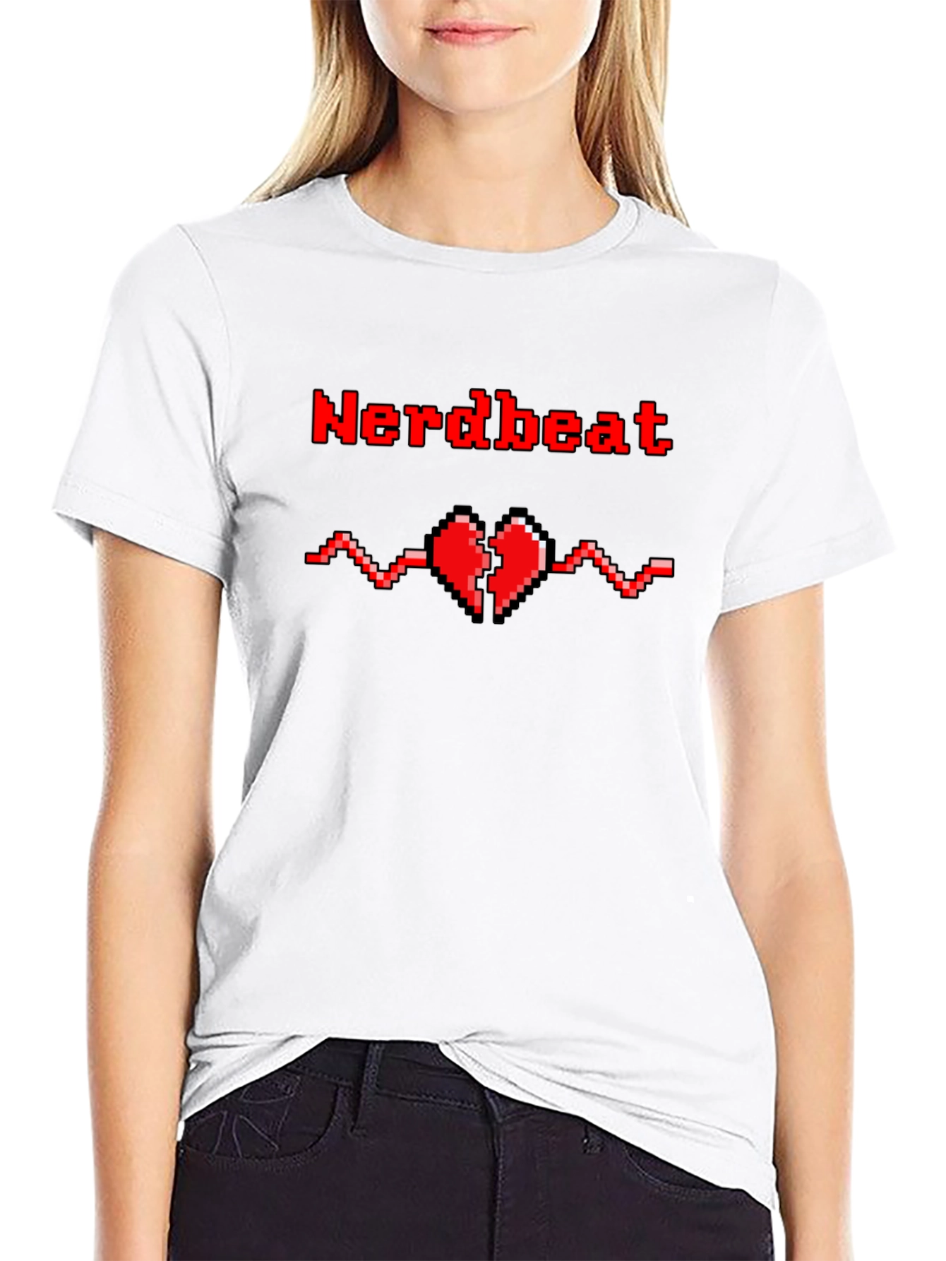 Nerdbeat Pixel Heartbeat Graphic Tee - Black