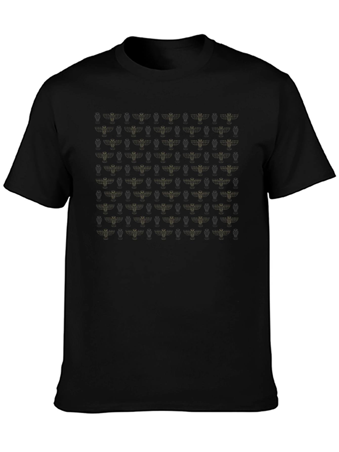 Black T-Shirt with Abstract Bee Pattern