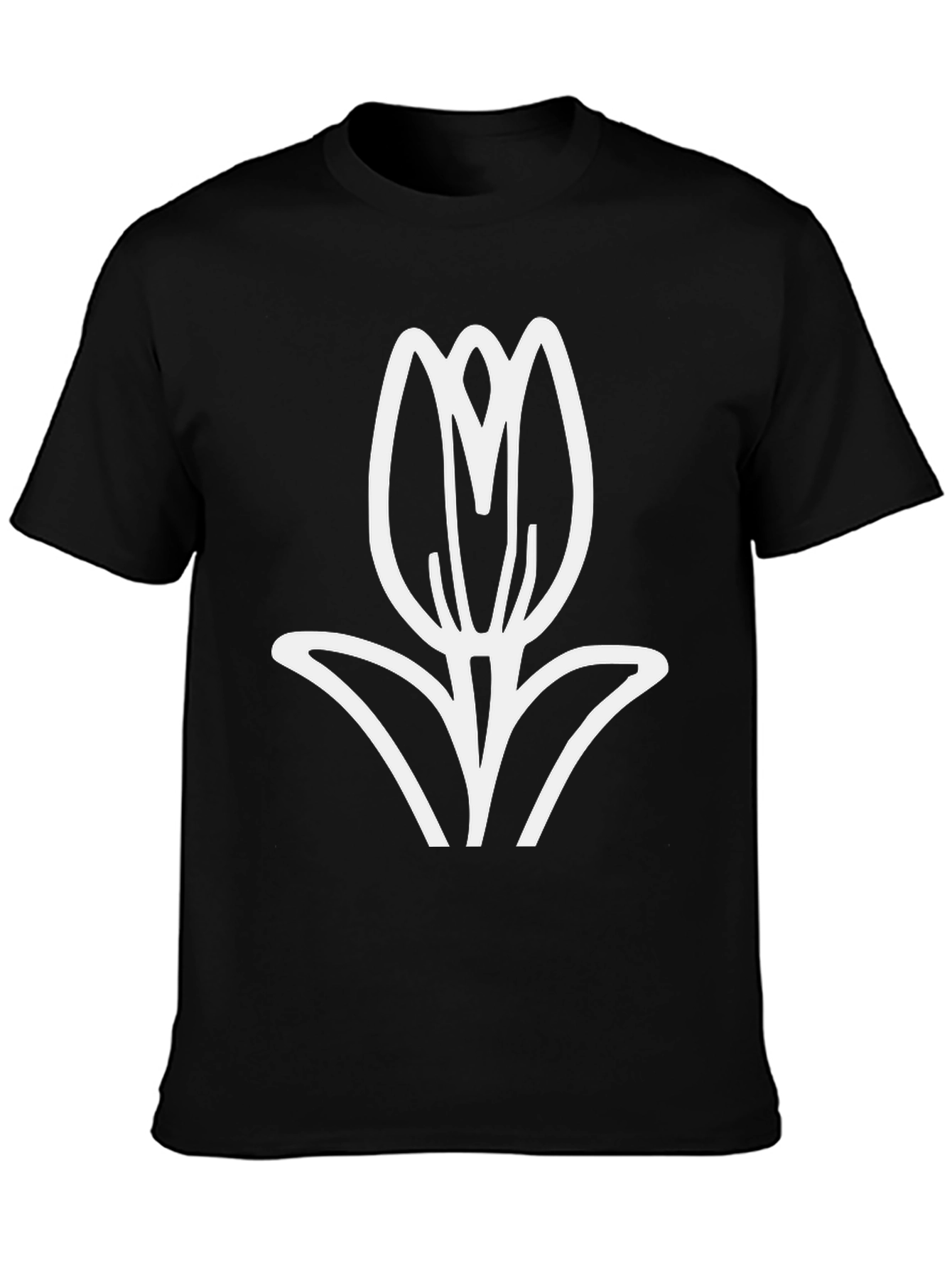 Black Tulip Graphic Tee - Stylish & Comfortable