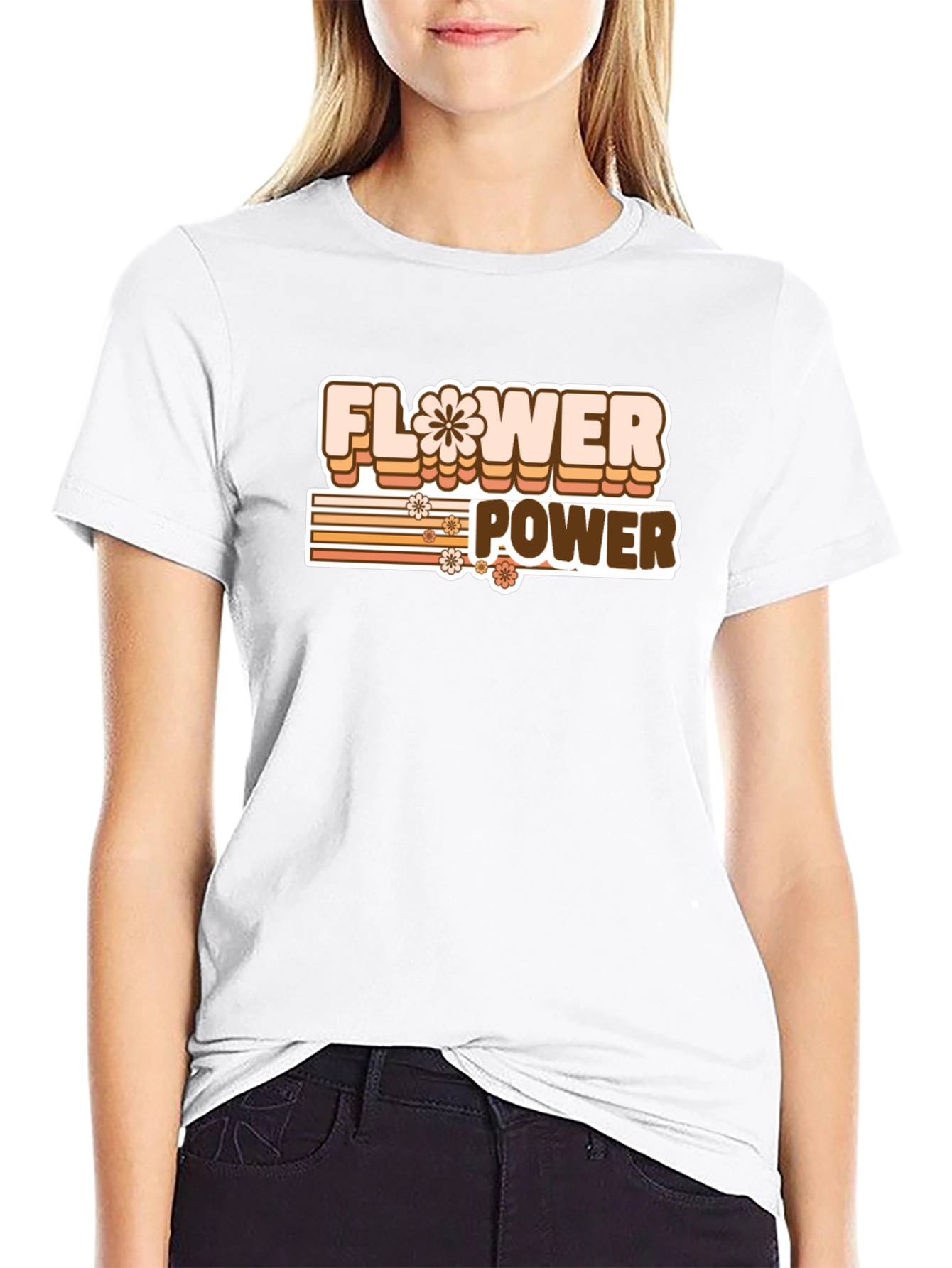 Retro Flower Power Graphic T-Shirt