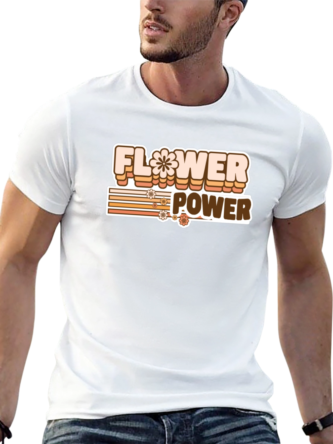 Retro Flower Power Graphic T-Shirt