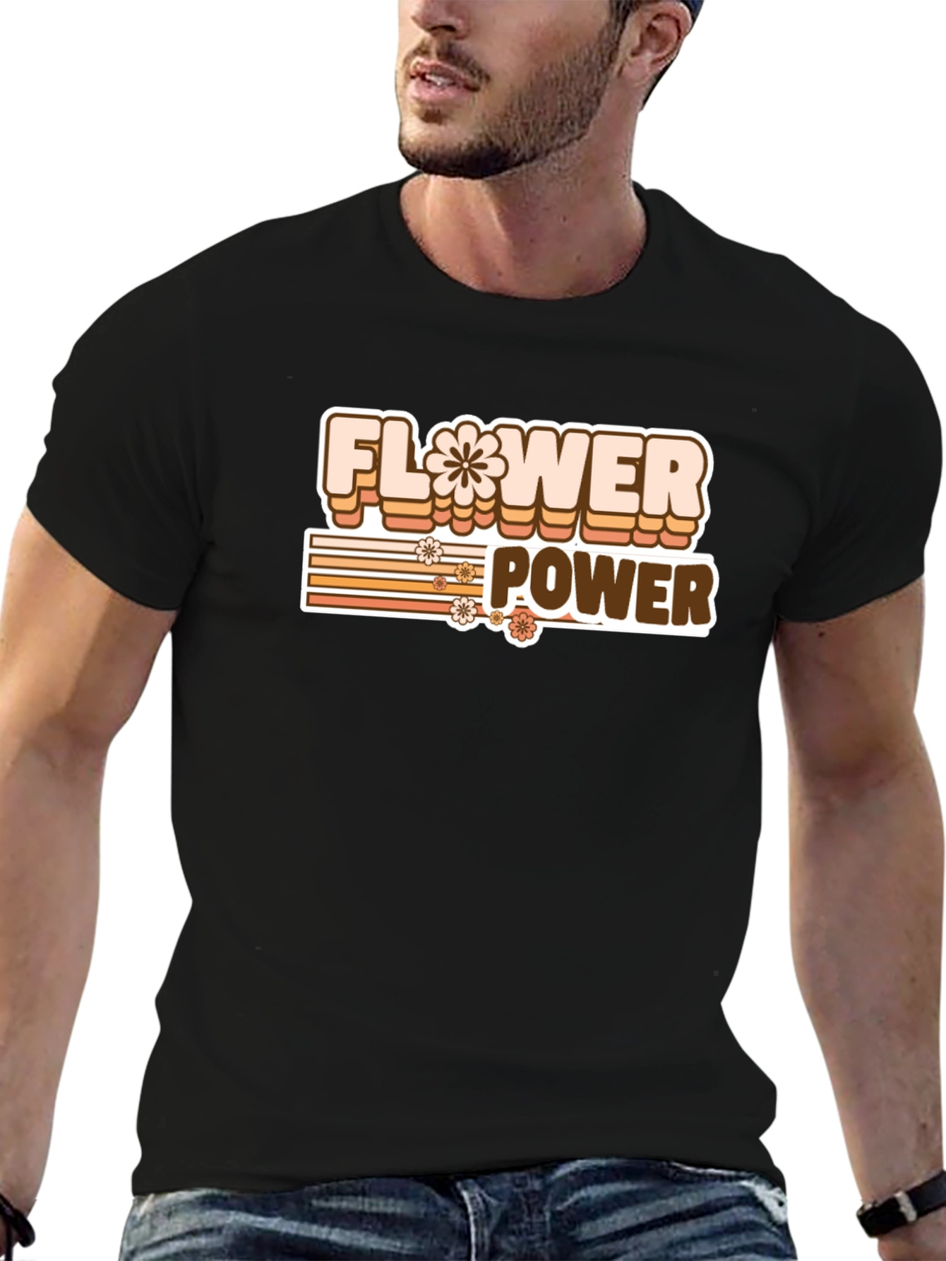 Retro Flower Power Graphic T-Shirt