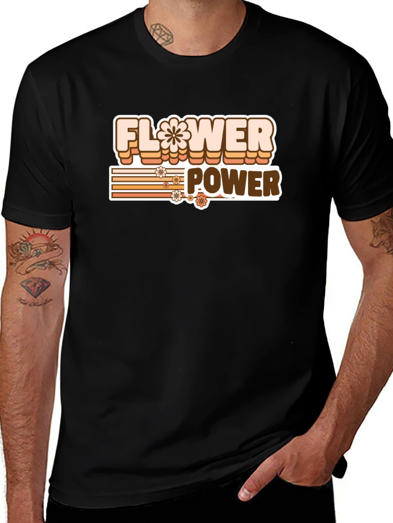 Retro Flower Power Graphic T-Shirt