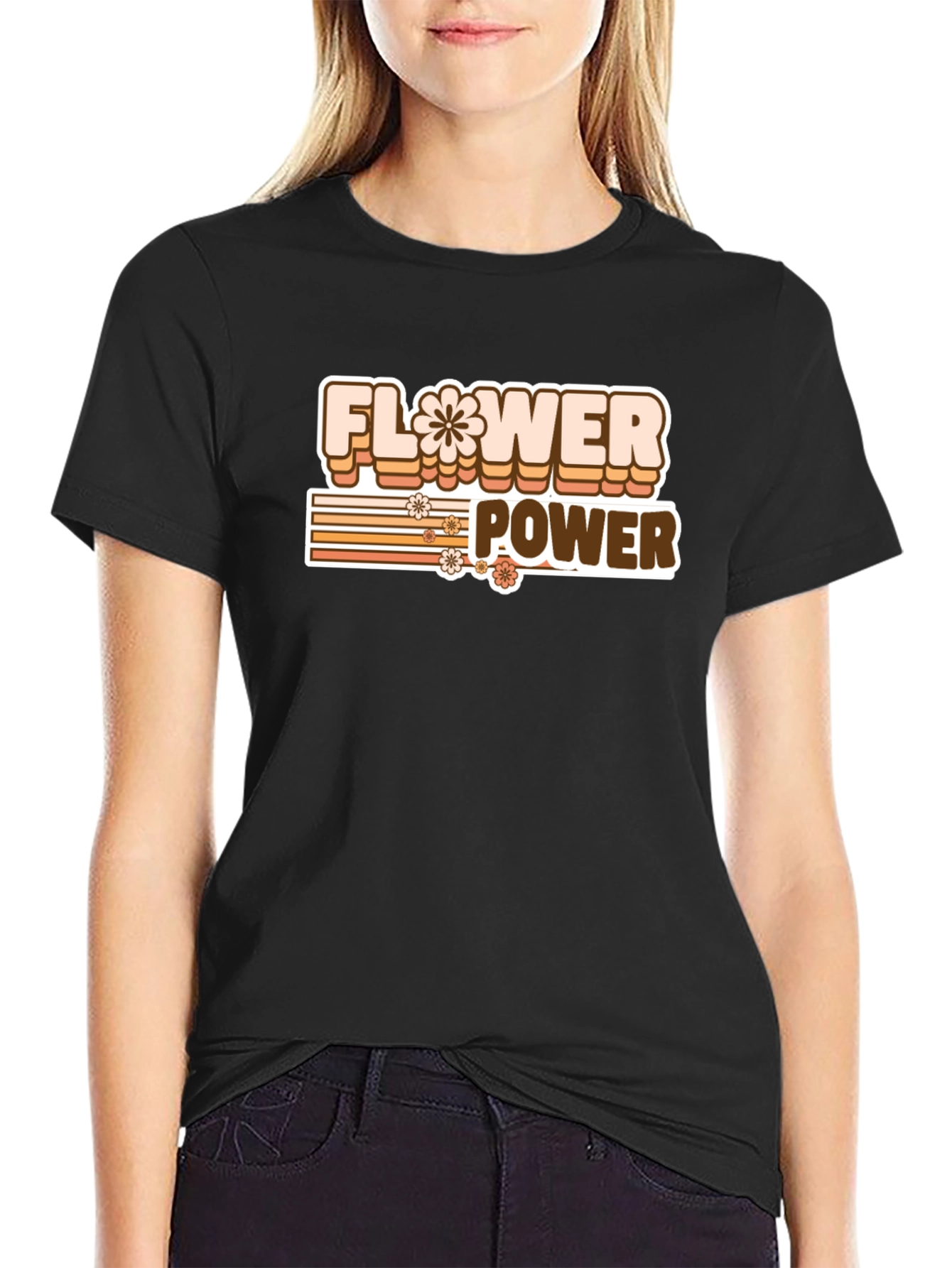 Retro Flower Power Graphic T-Shirt