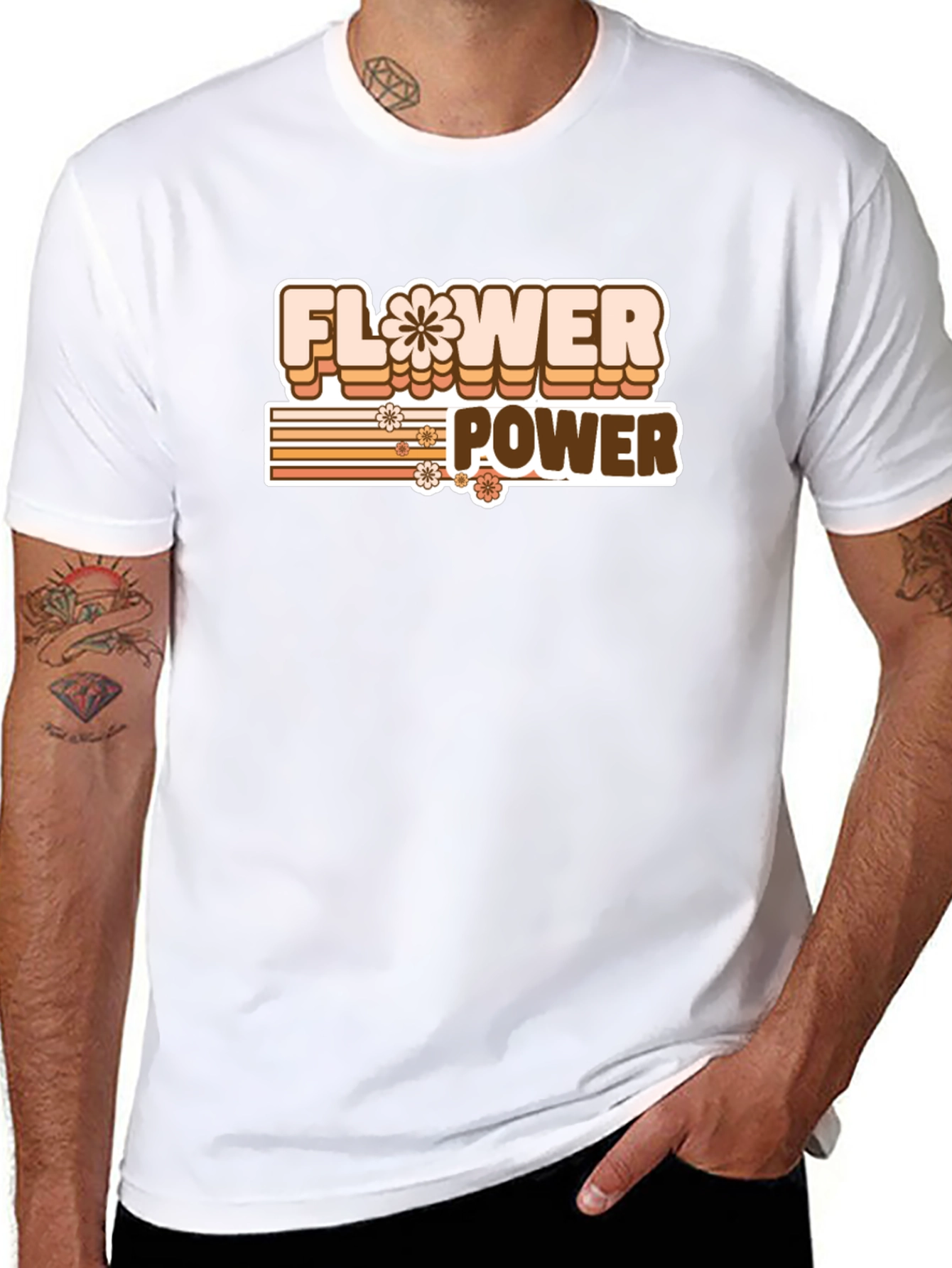 Retro Flower Power Graphic T-Shirt