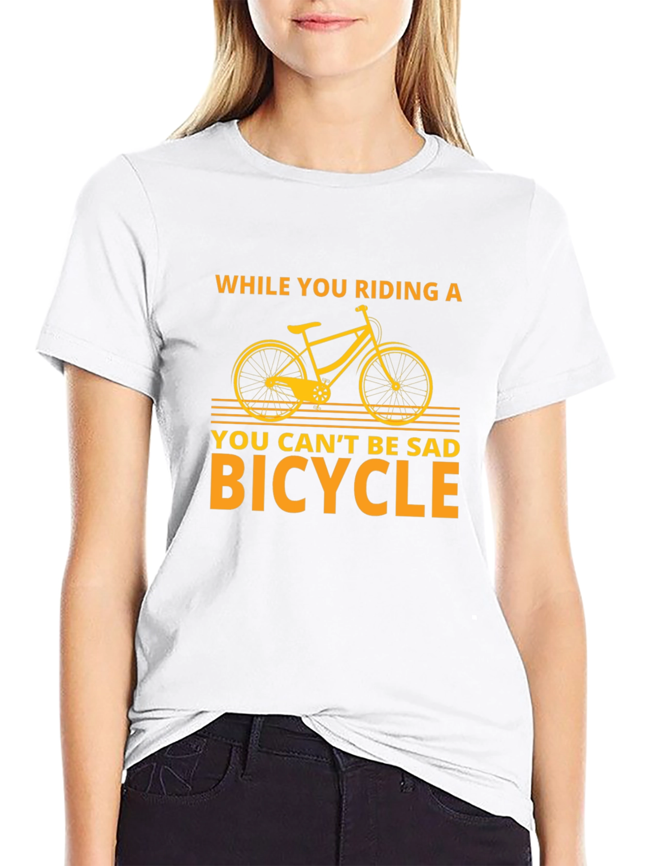 Funny Bicycle T-Shirt - You Cant Be Sad Bicycle