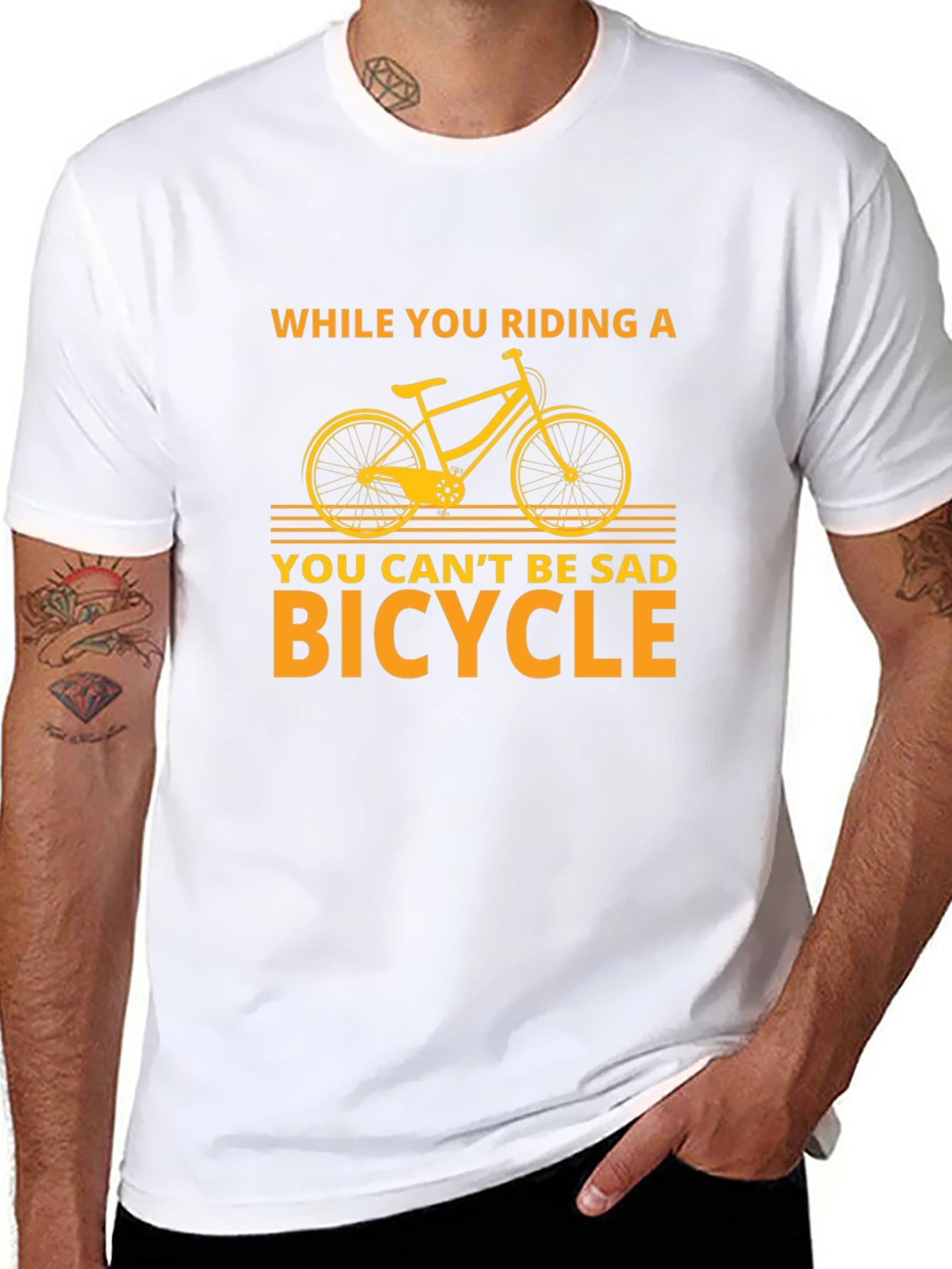 Funny Bicycle T-Shirt - You Cant Be Sad Bicycle