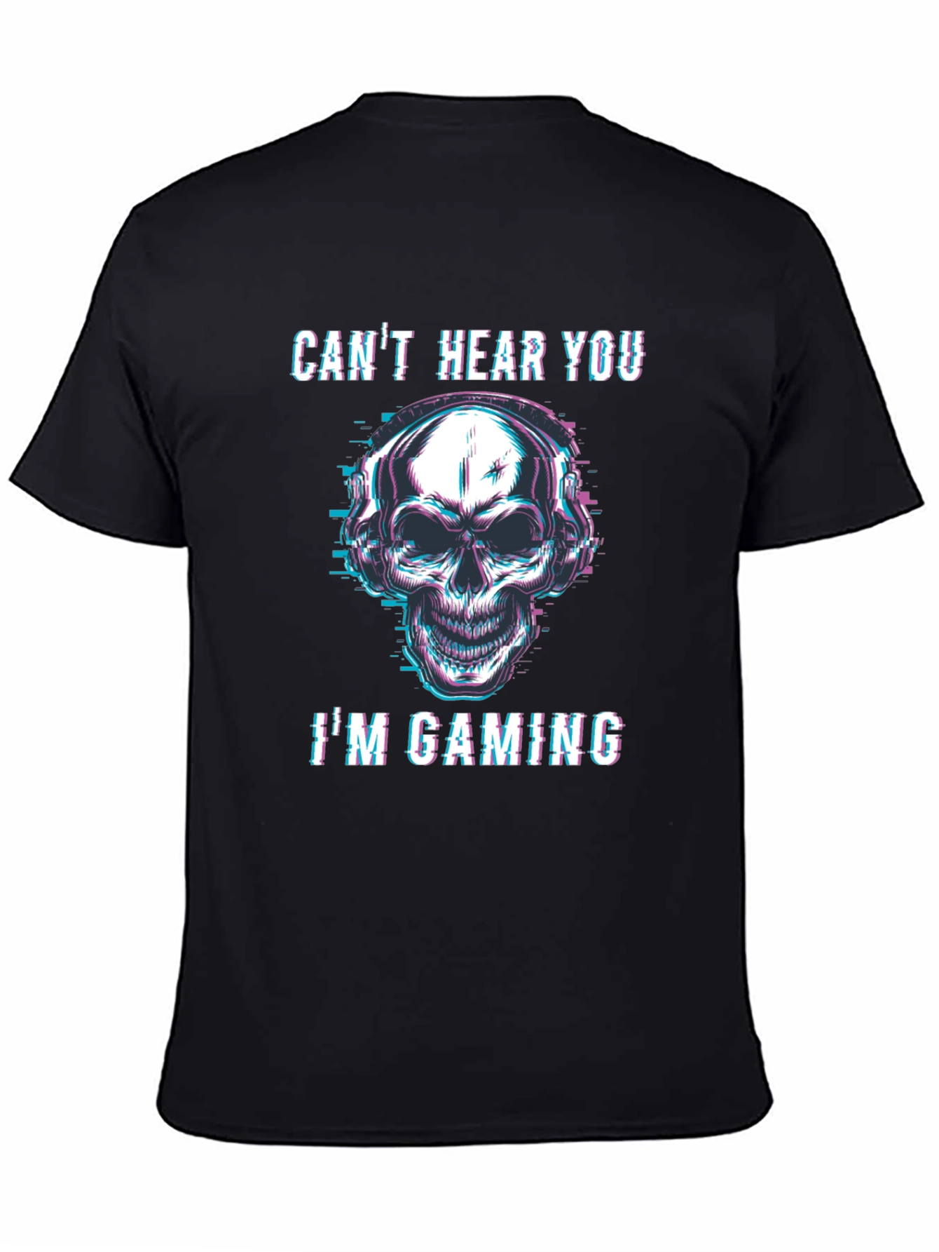 Gaming Skull Graphic Tee - Cant Hear You T-Shirt
