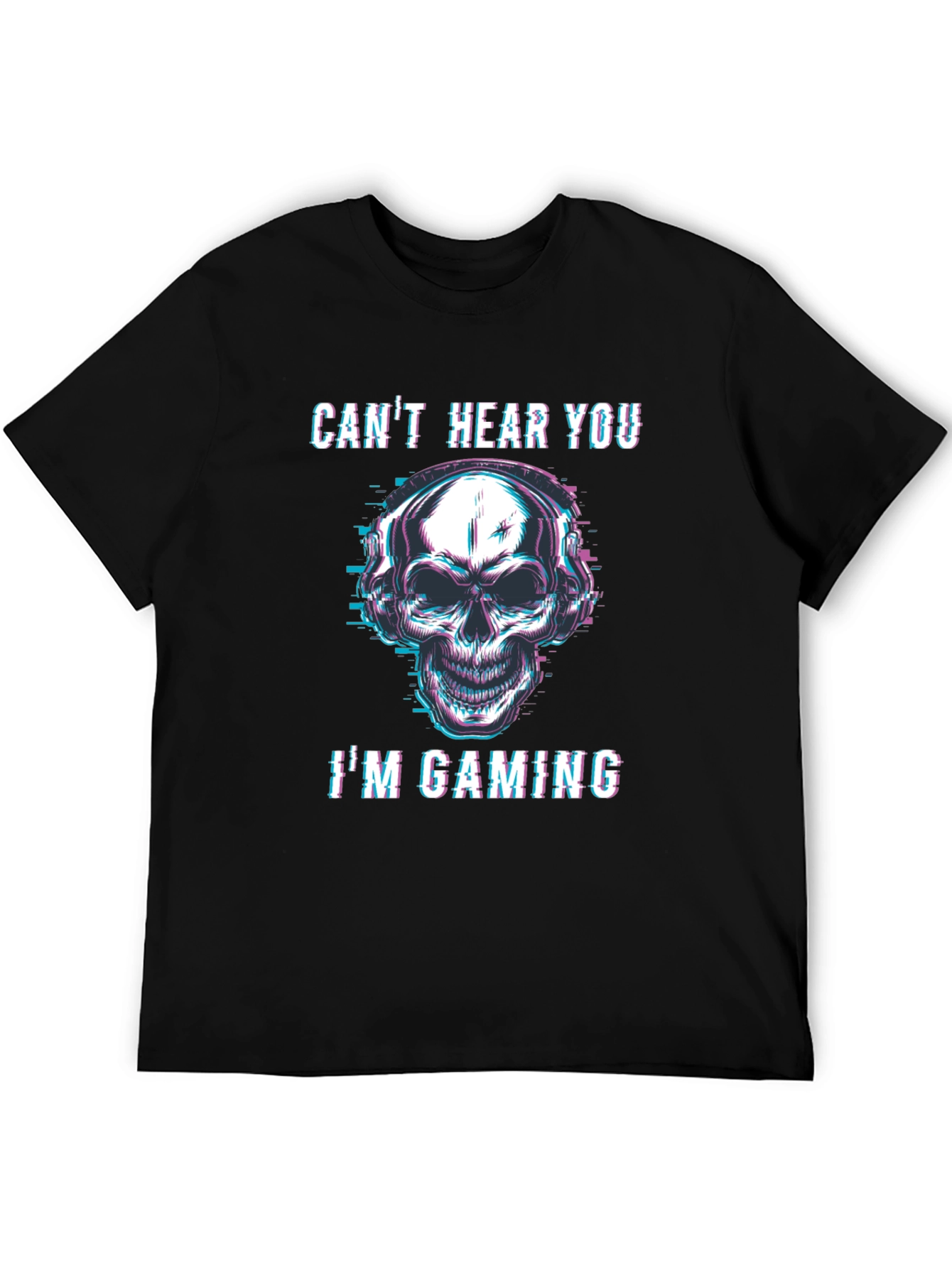 Gaming Skull Graphic Tee - Cant Hear You T-Shirt