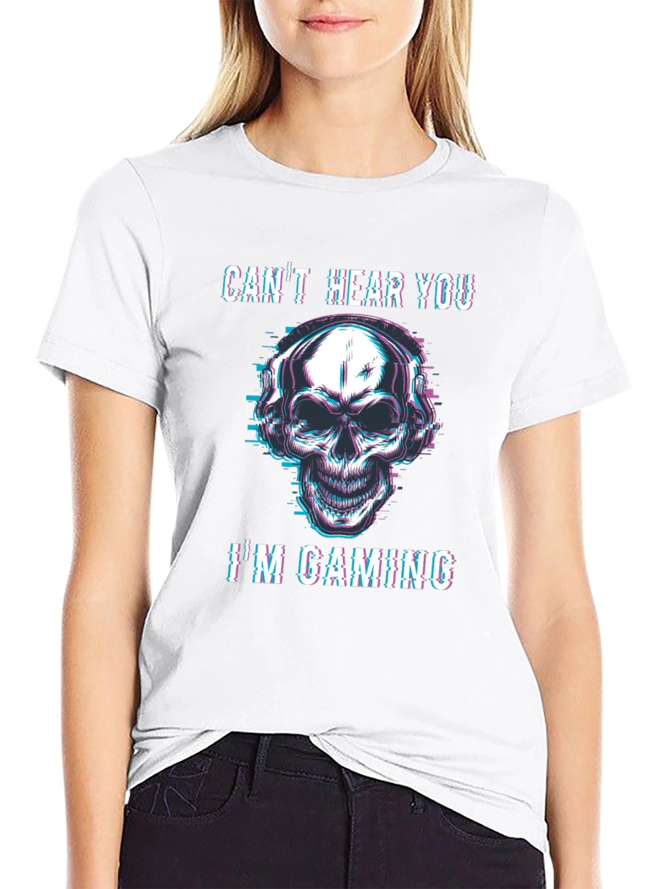 Gaming Skull Graphic Tee - Cant Hear You T-Shirt