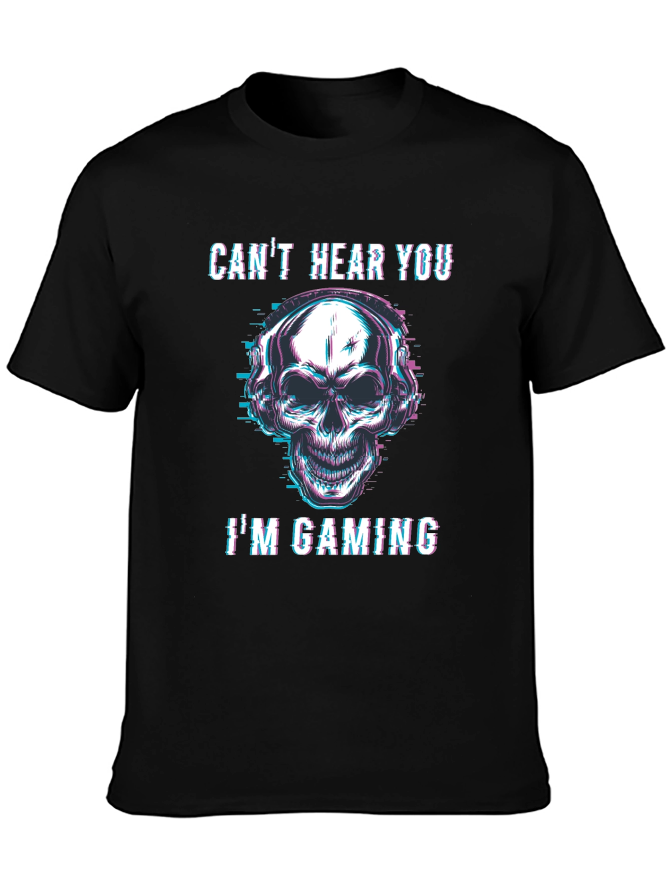 Gaming Skull Graphic Tee - Cant Hear You T-Shirt