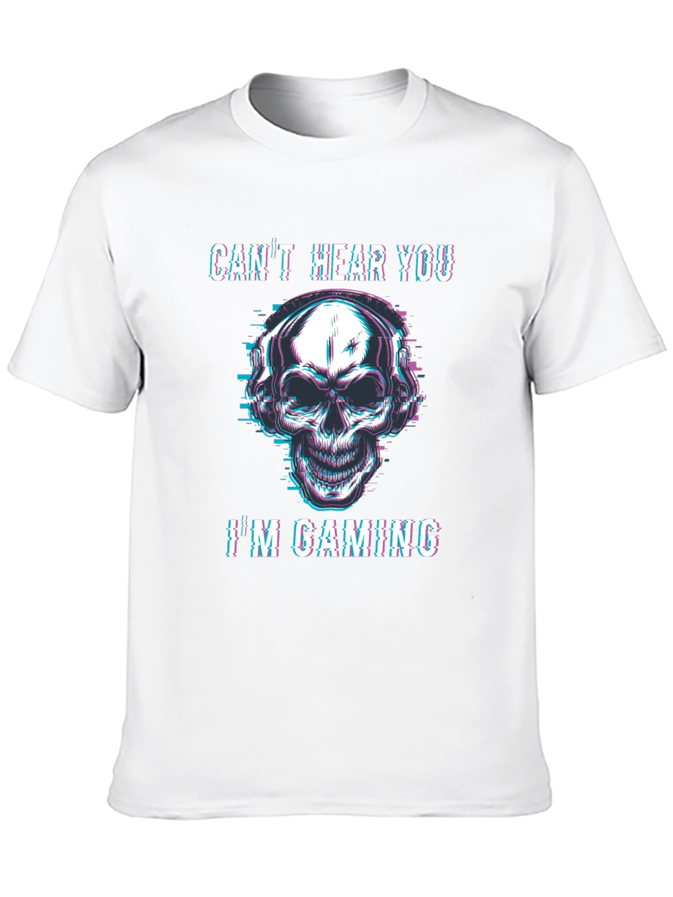 Gaming Skull Graphic Tee - Cant Hear You T-Shirt