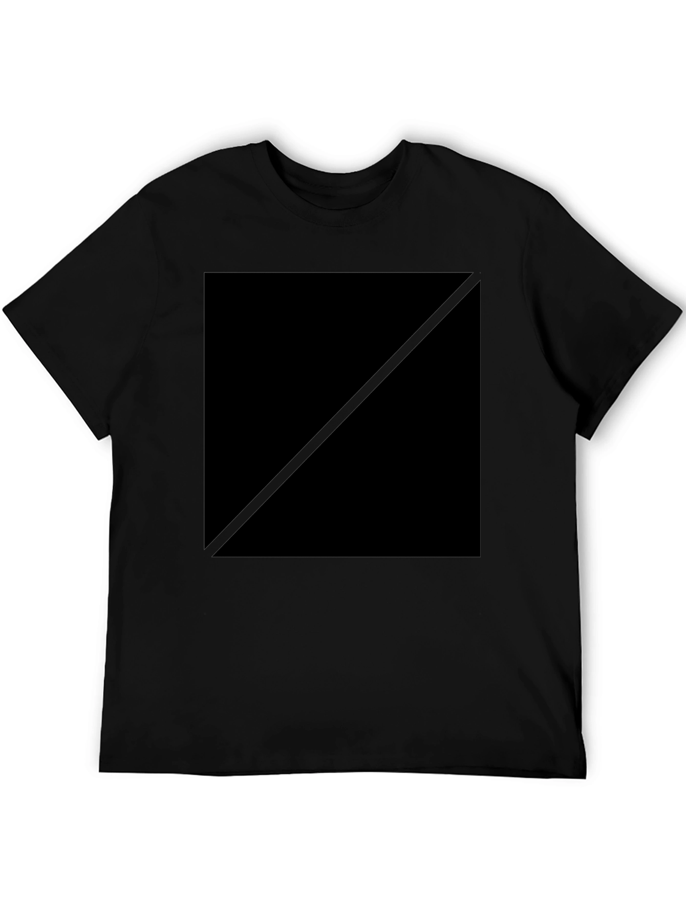 Mens Solid Black Graphic Tee