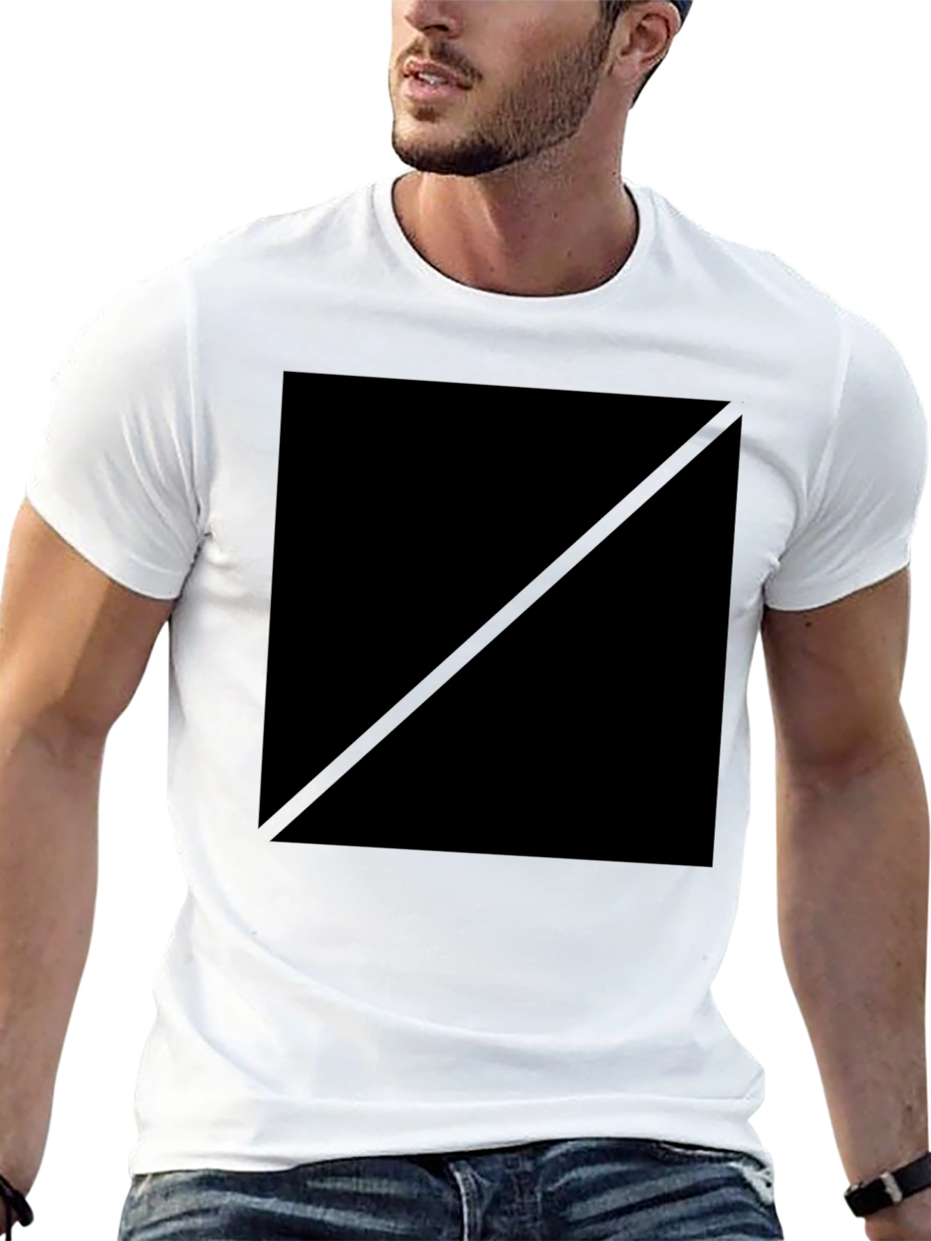 Mens Solid Black Graphic Tee