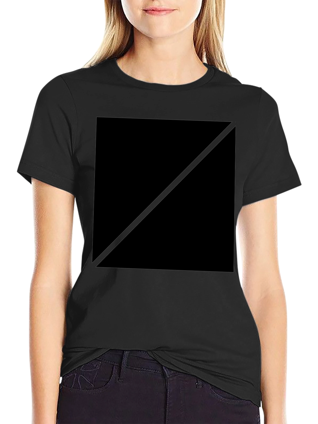 Mens Solid Black Graphic Tee