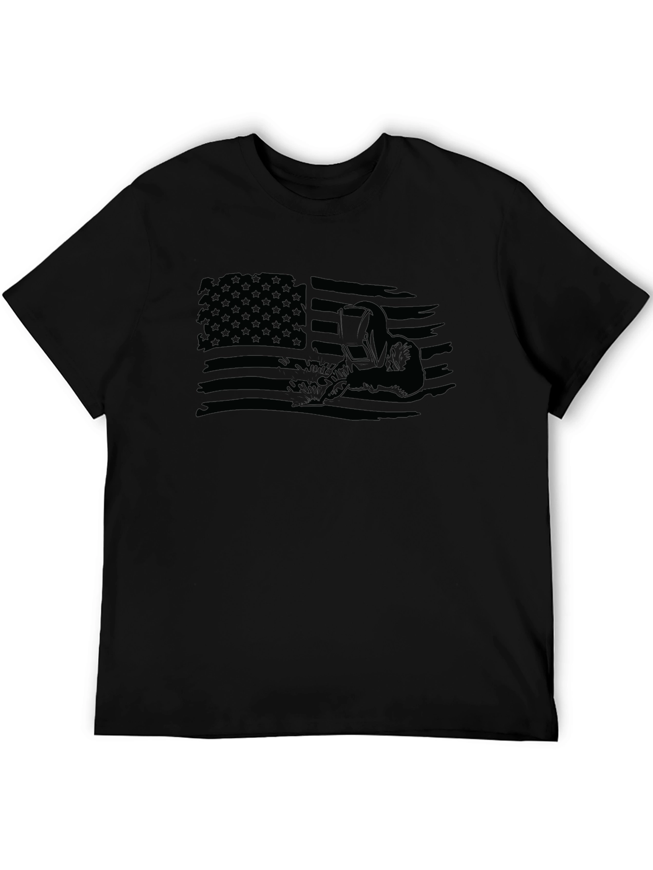 Welder American Flag Graphic T-Shirt - Black