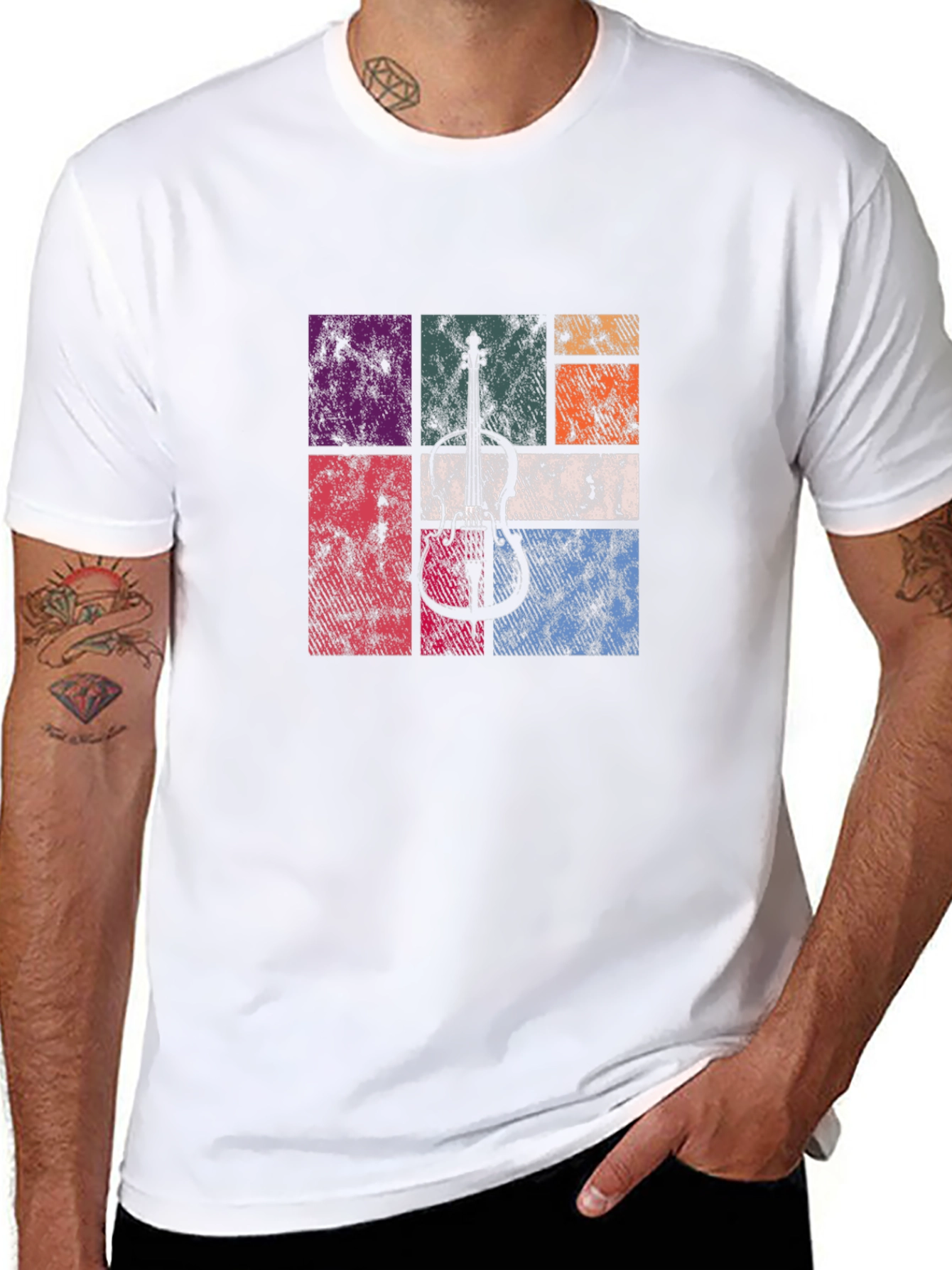 Retro Guitar Graphic Tee - Black