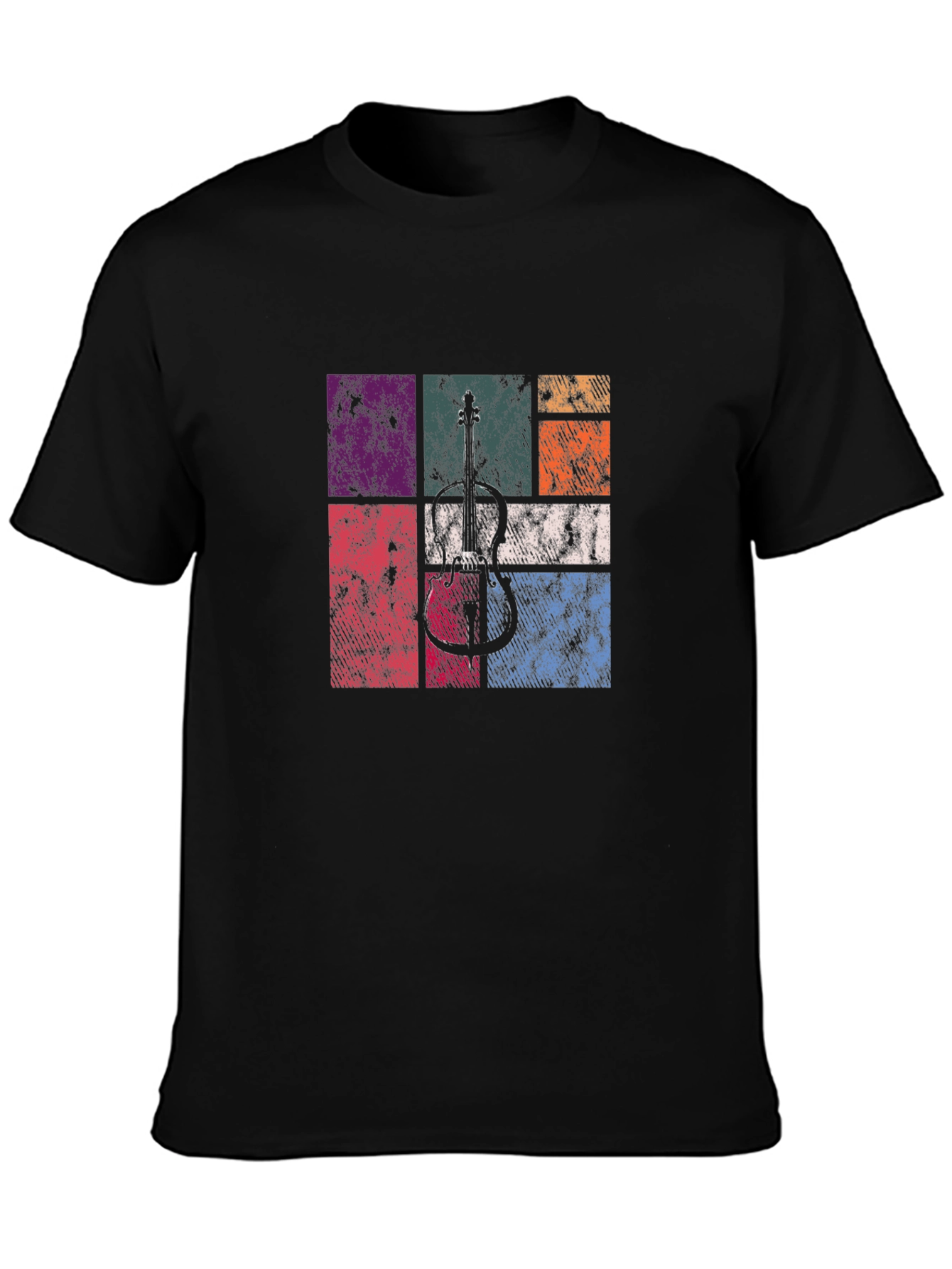Retro Guitar Graphic Tee - Black