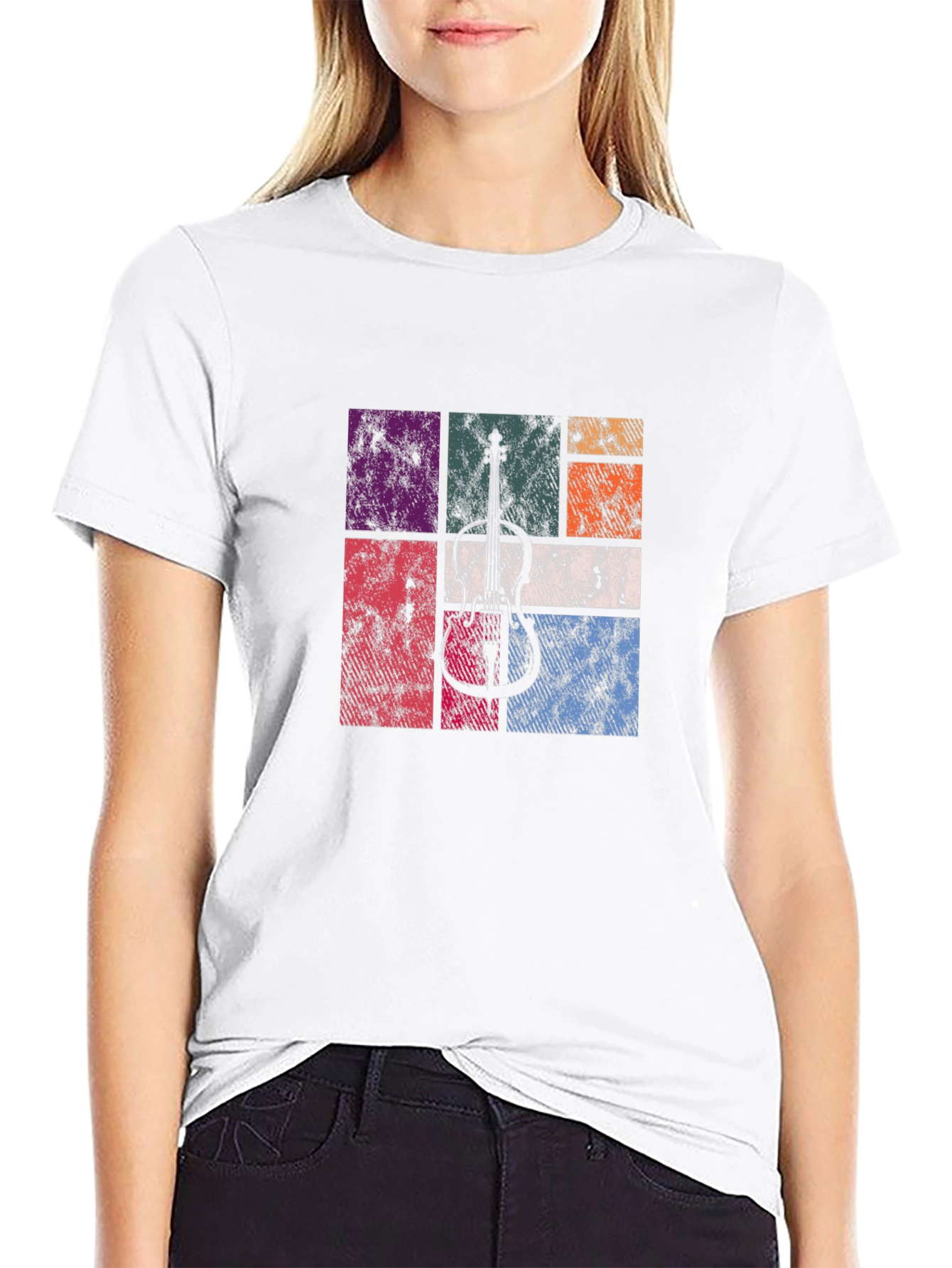 Retro Guitar Graphic Tee - Black