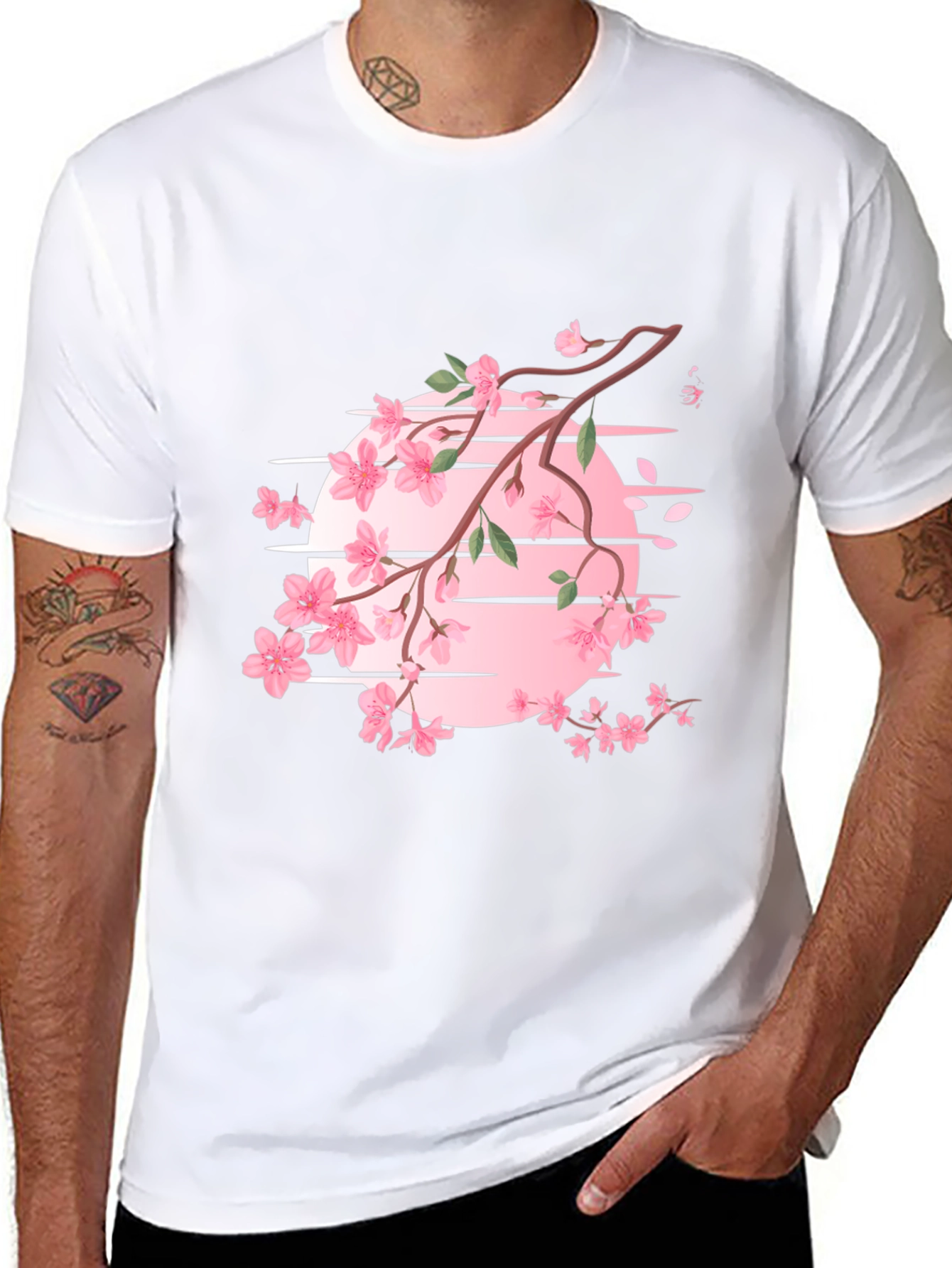 Cherry Blossom Graphic T-Shirt - Black