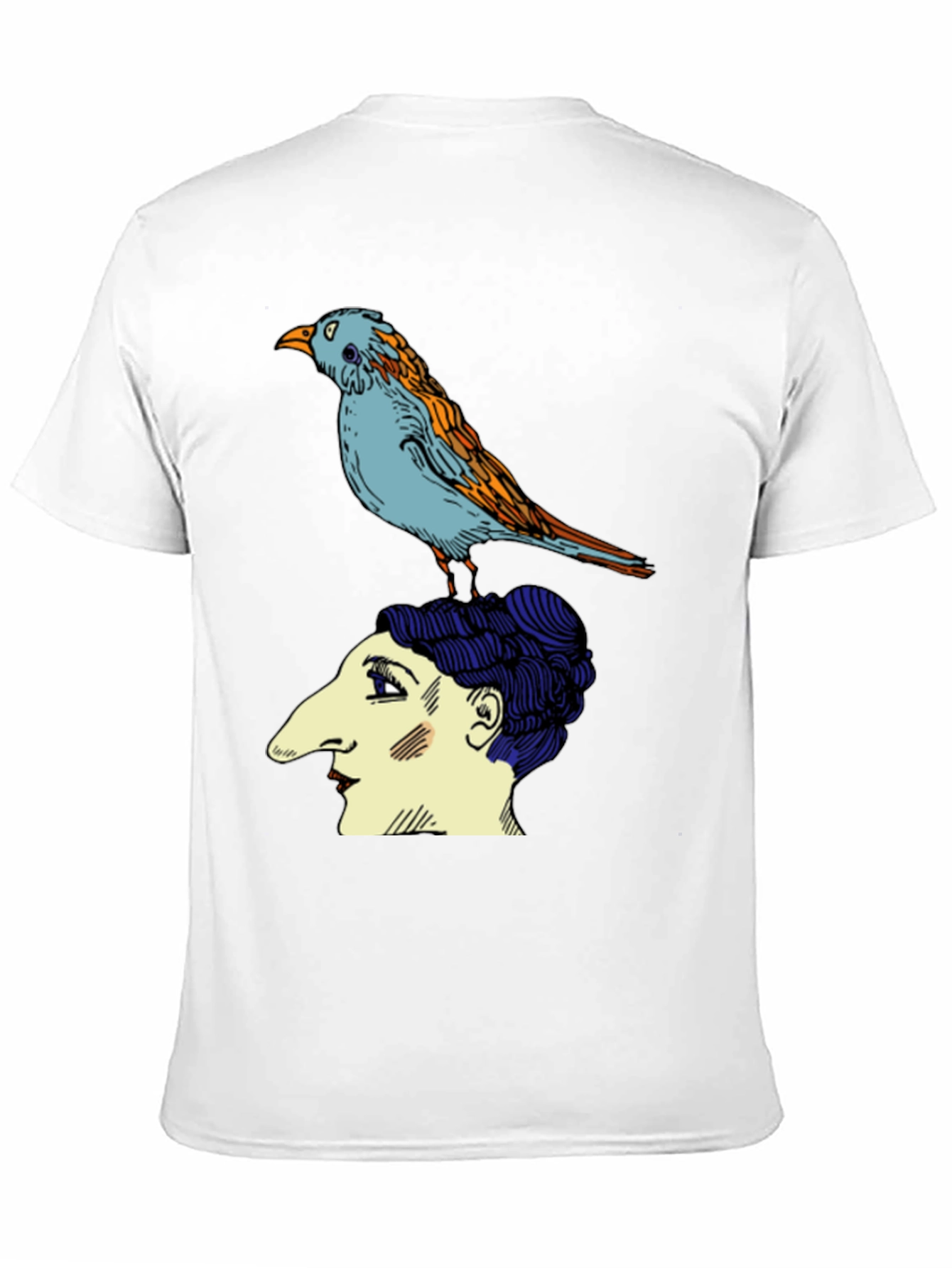 Bird on Head Graphic Tee - Unique Design