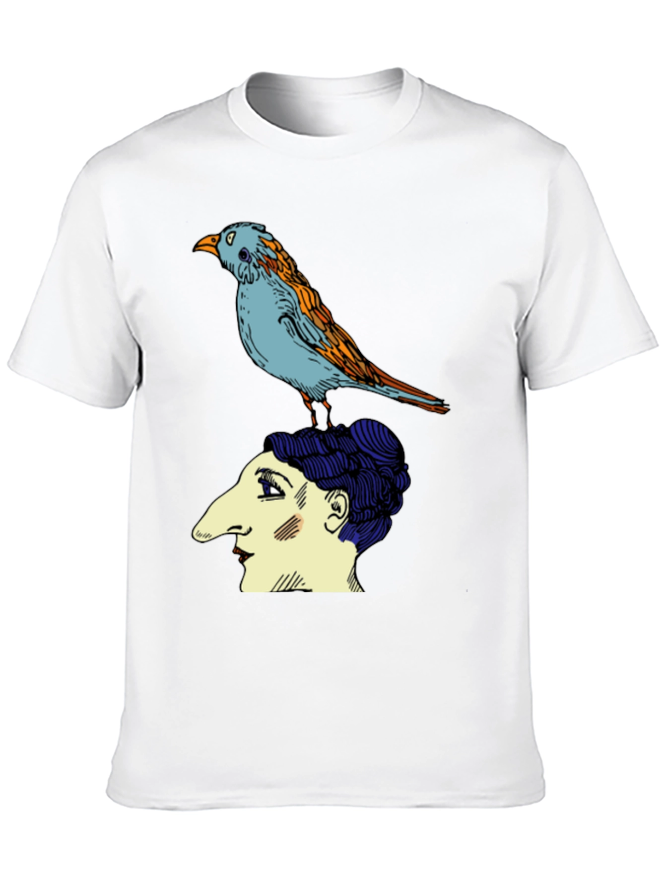 Bird on Head Graphic Tee - Unique Design