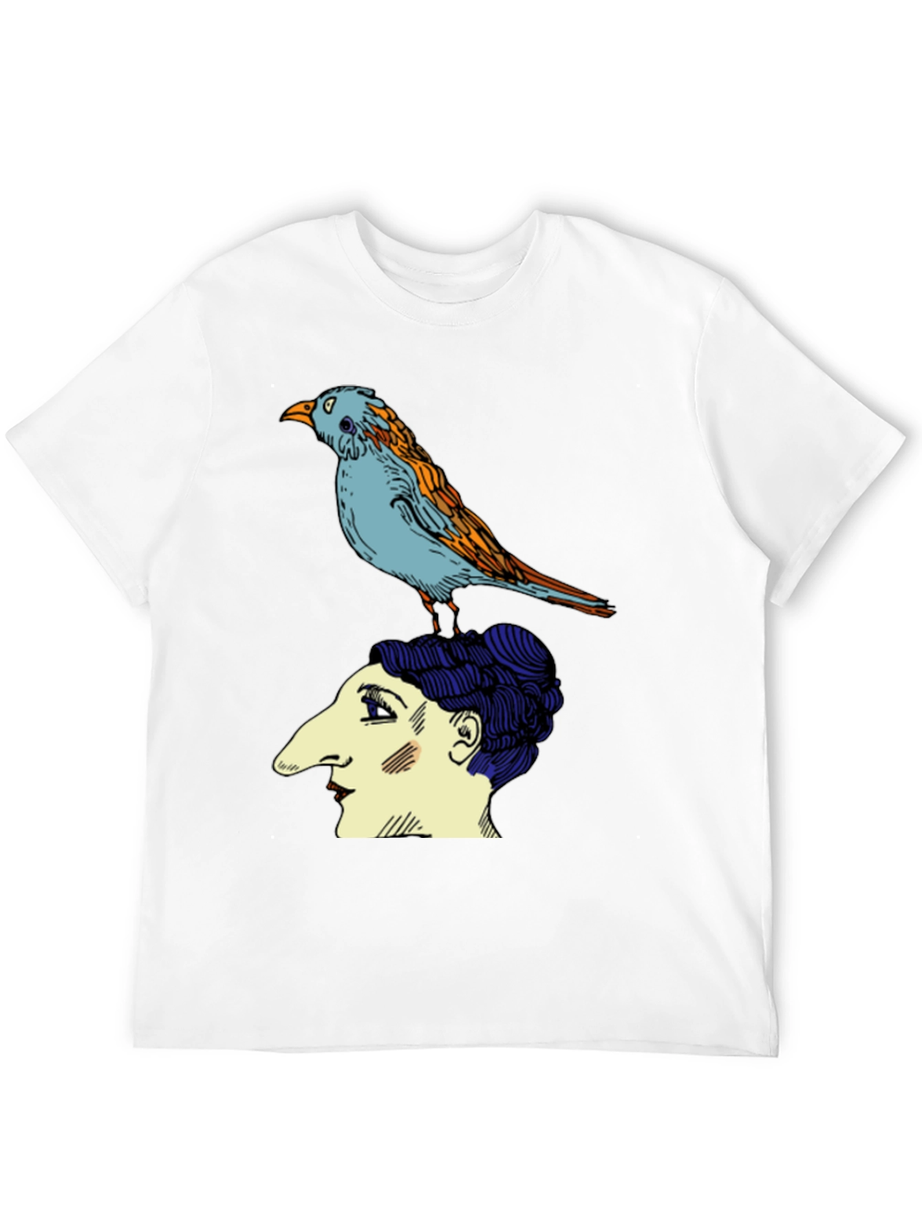 Bird on Head Graphic Tee - Unique Design