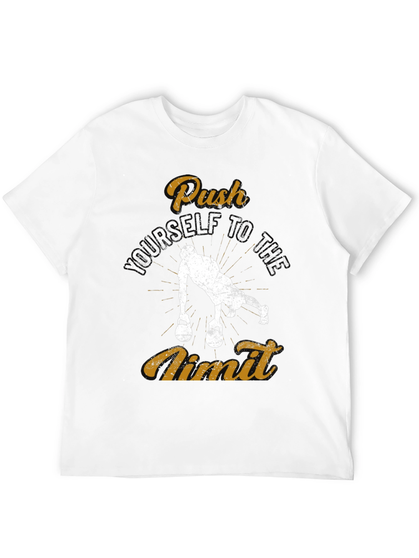 Push Yourself to the Limit Black Graphic T-Shirt