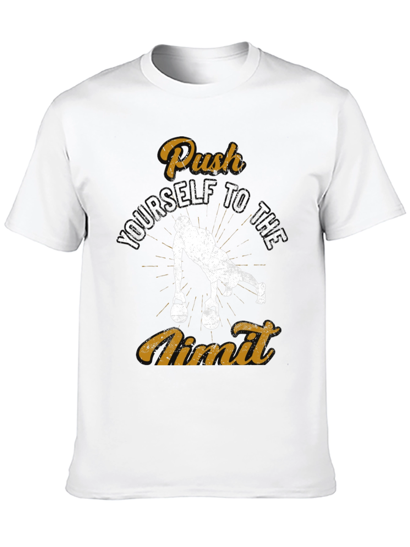 Push Yourself to the Limit Black Graphic T-Shirt