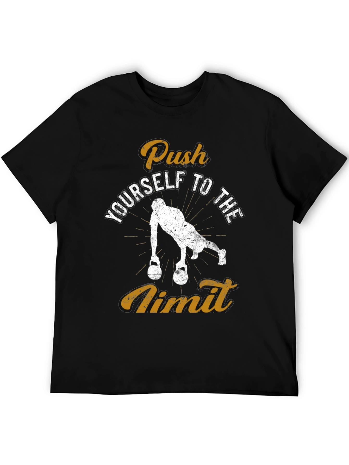 Push Yourself to the Limit Black Graphic T-Shirt